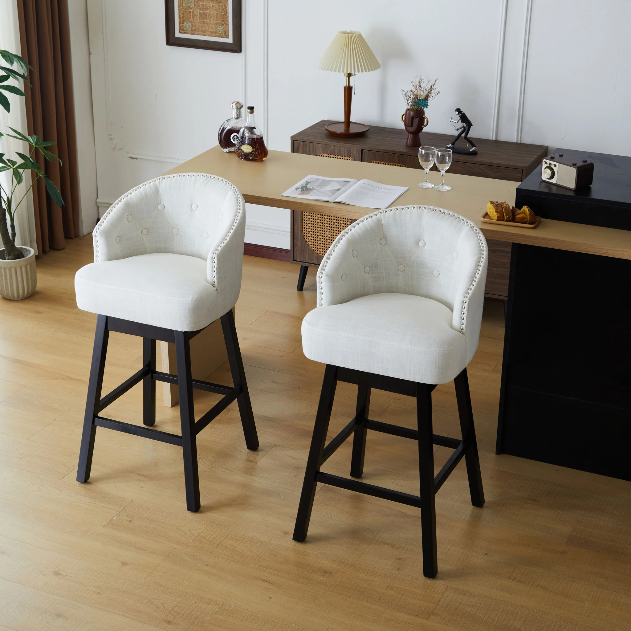 360 Degree Rotation Swivel Counter Stools (Set of 2) - Image 10