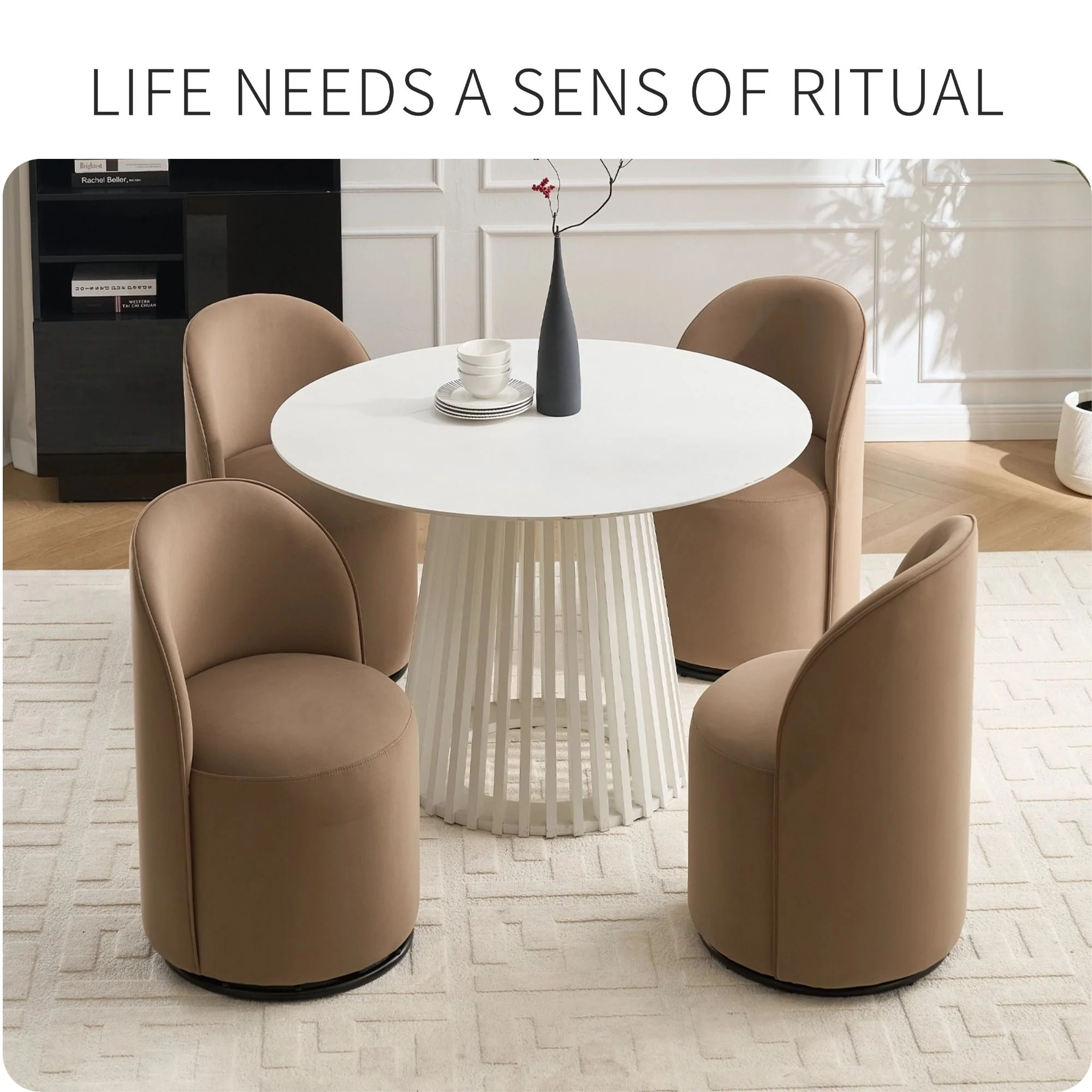 360 Degree Swivel Armless Dining Barrel Chair - Image 22