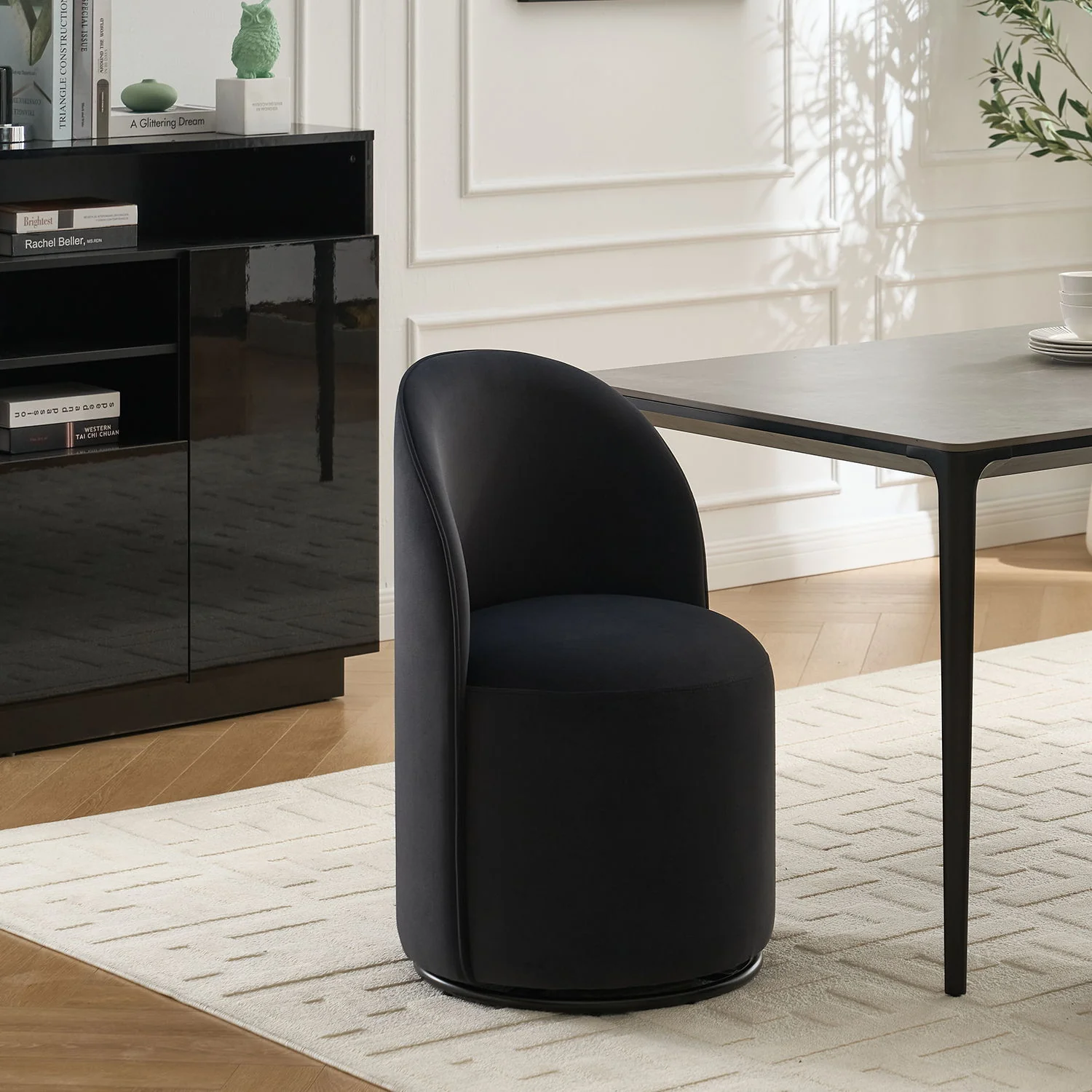 360 Degree Swivel Armless Dining Barrel Chair - Image 8