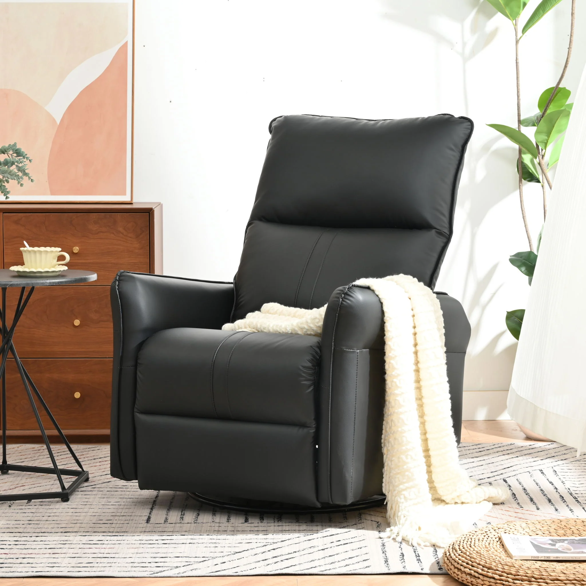 360° Modern Small Rocking Swivel Recliner Chair With Side Pocket - Image 8