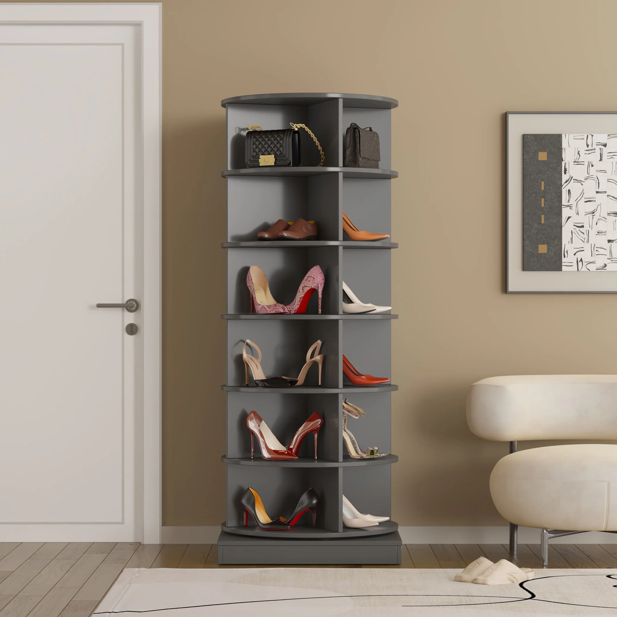 360 Rotating Shoe Cabinet 6 Layers - Image 11