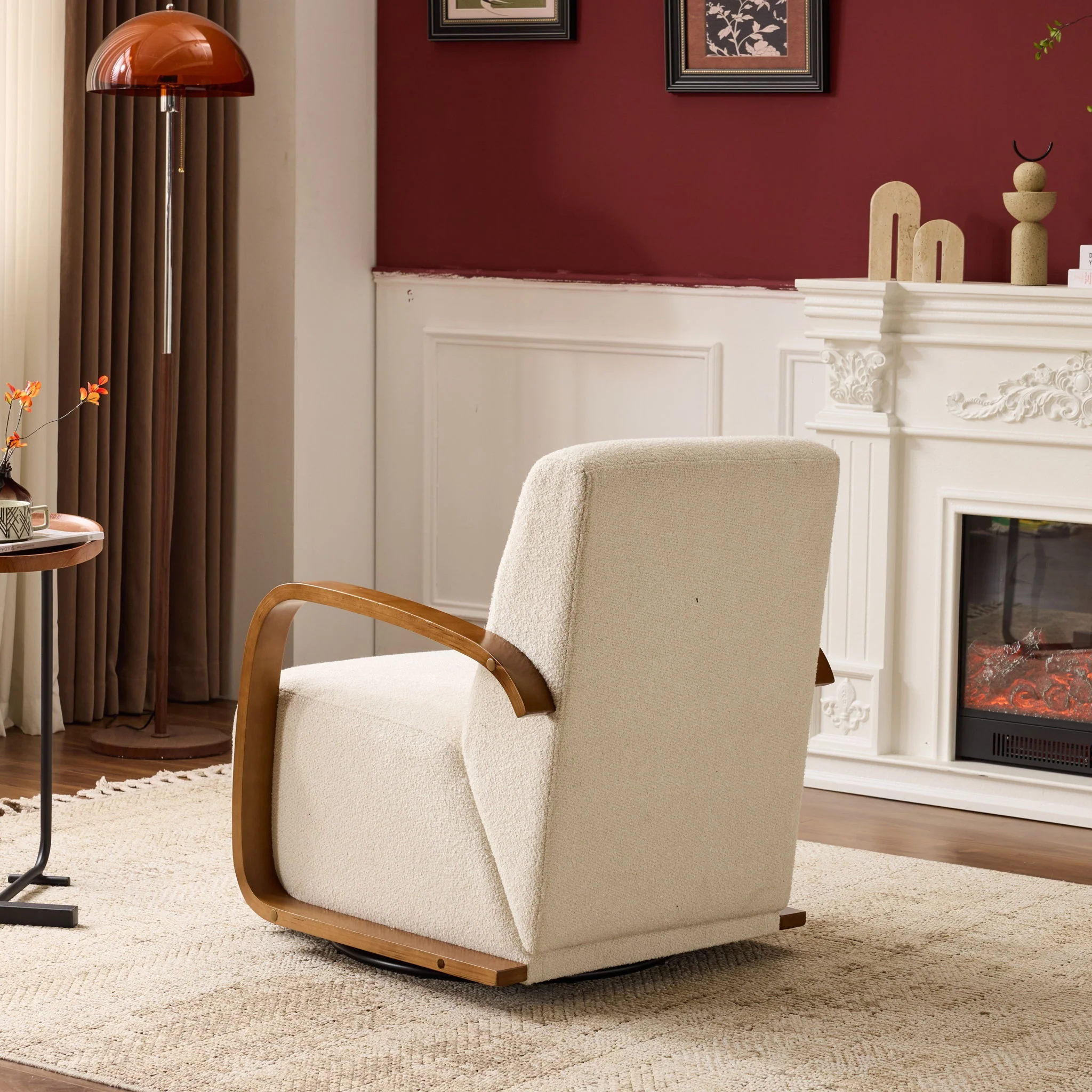 360° Swivel Accent Chair - Beige - Image 3