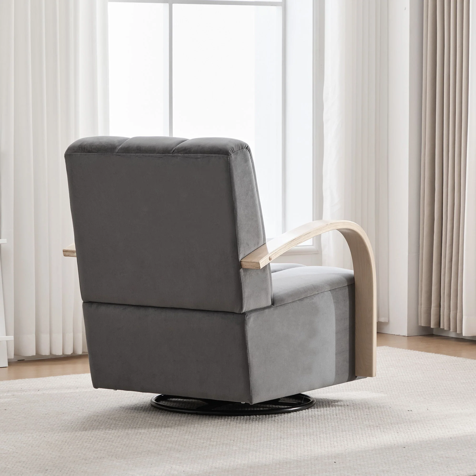 360° Swivel Accent Chair With Armrests - Image 11
