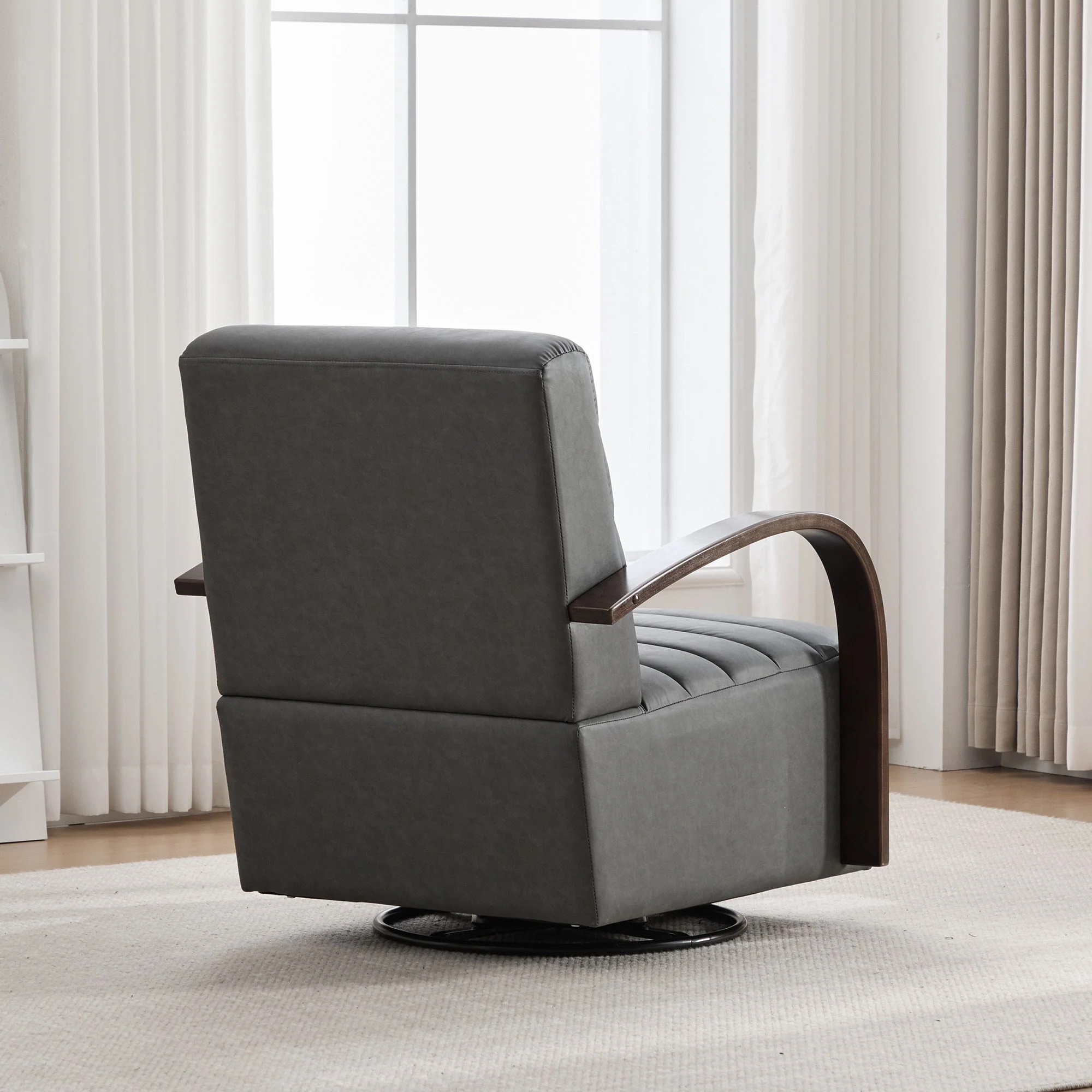 360° Swivel Accent Chair With Armrests, Comfy Lounge - Image 10