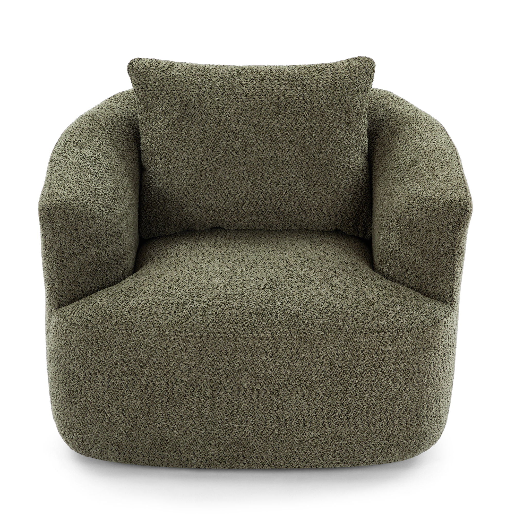 360° Swivel Barrel Sofa Chair With Throw Pillow, Upholstered Accent Chair - Image 2
