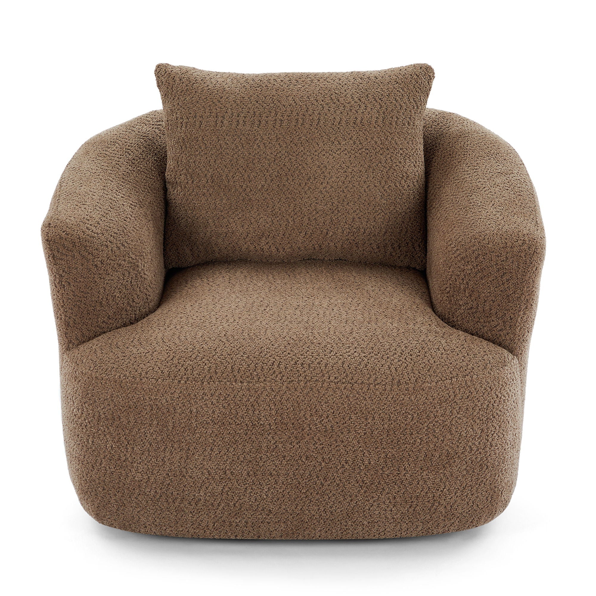 360° Swivel Barrel Sofa Chair With Throw Pillow, Upholstered Accent Chair - Image 3