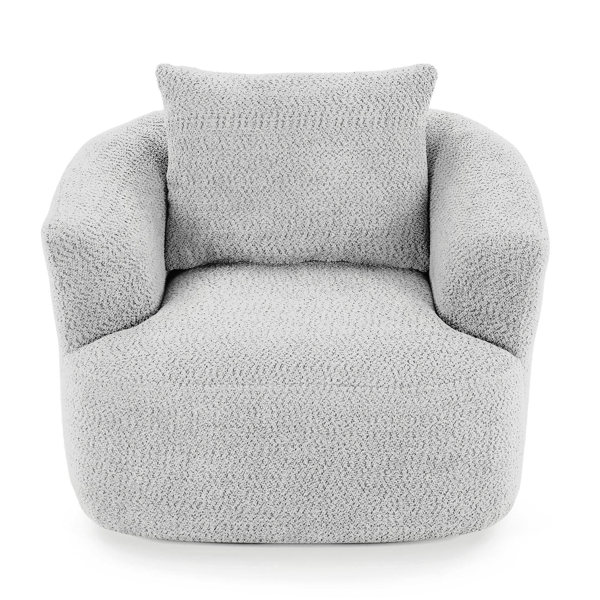 360° Swivel Barrel Sofa Chair With Throw Pillow, Upholstered Accent Chair - Image 4