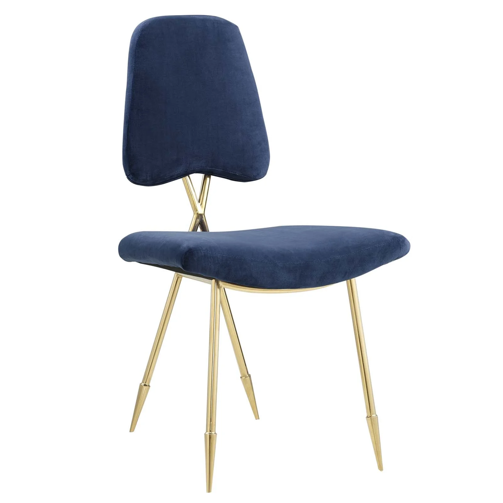 37 Inch Performance Velvet Dining Side Chair with Gold Stainless Steel Frame - Image 11