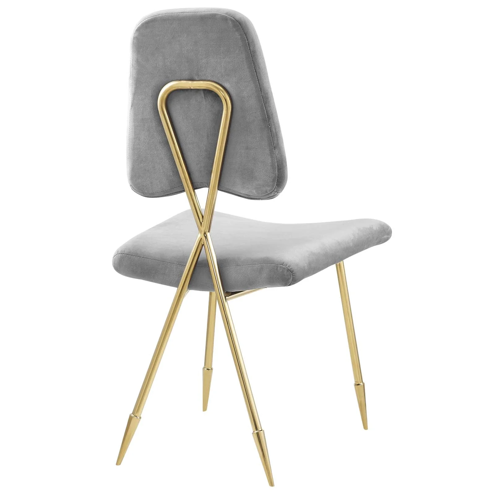 37 Inch Performance Velvet Dining Side Chair with Gold Stainless Steel Frame - Image 4
