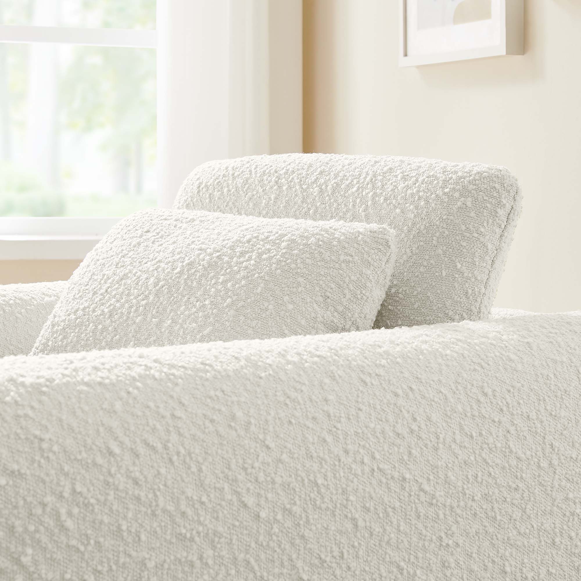 37 Inch Wavy Boucle Fabric Sculptural Armchair - Image 11