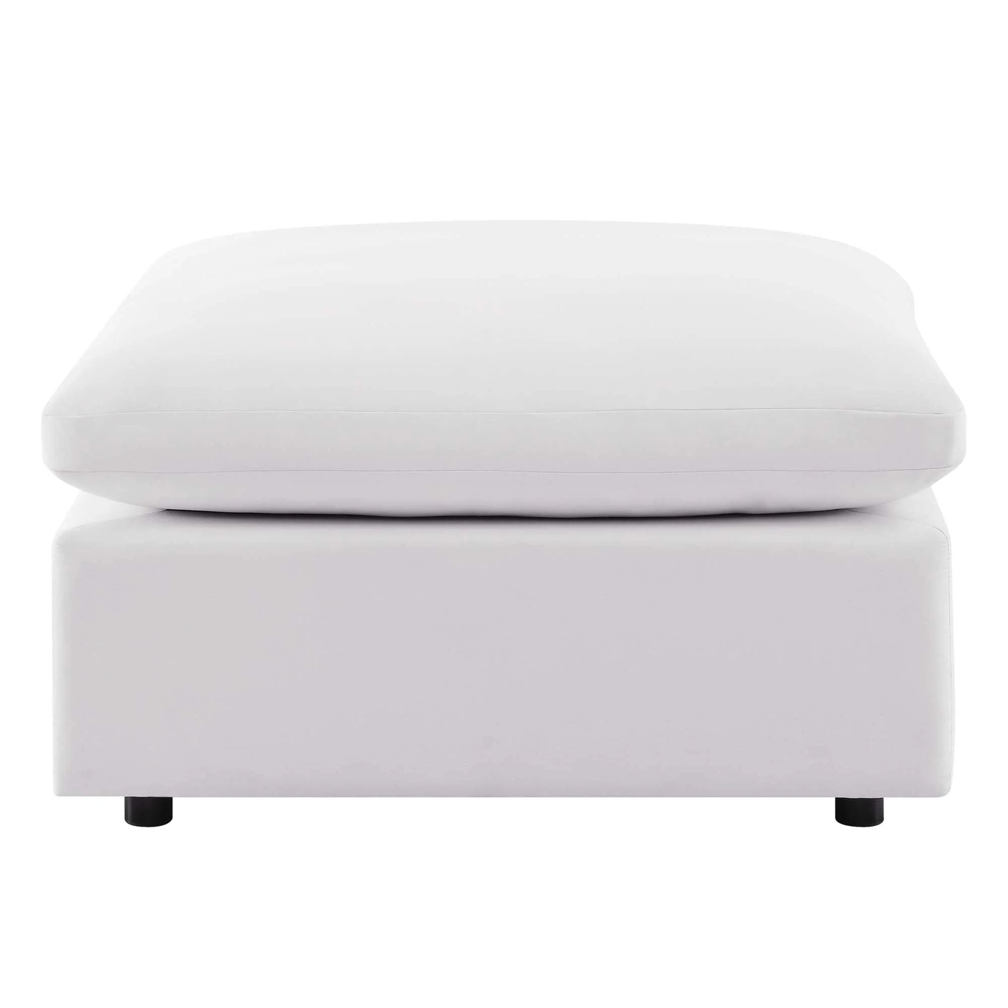 37" Overstuffed Outdoor Patio Ottoman Plush Cushioned Weather-Resistant Footstool - Image 3