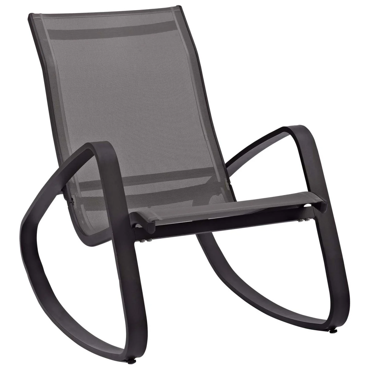 38” Aluminum Mesh Sling Rocking Outdoor Lounge Chair for Patio and Lawn - Image 7