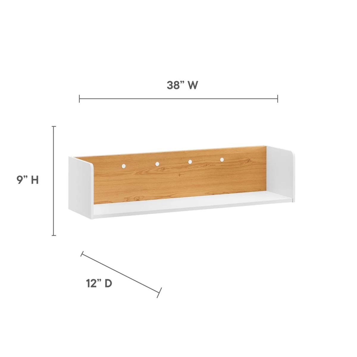 38" Wall-Mount Office Desk with Cabinet and Shelf for Home or Small Spaces - Image 13