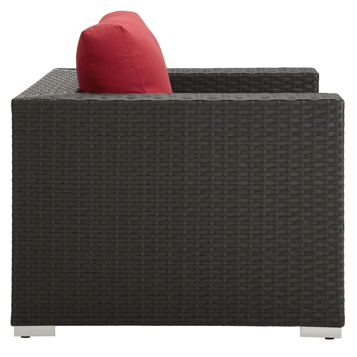 38" Wicker Outdoor Patio Armchair with Canvas Cushions, Weather-Resistant Frame - Image 2