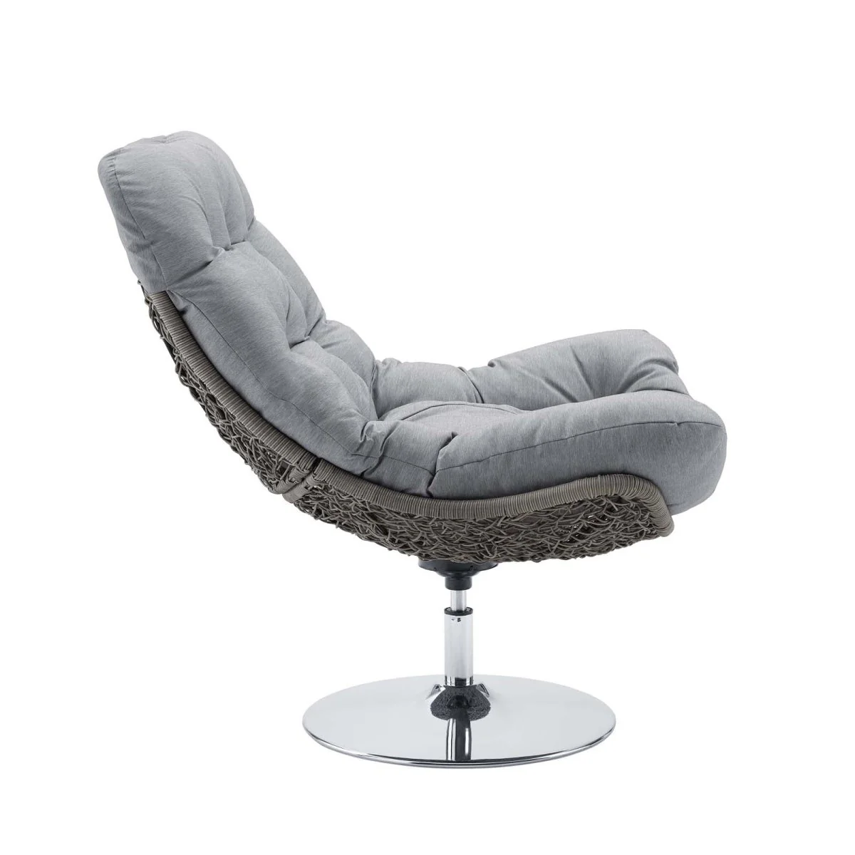 39” Wicker Rattan Outdoor Swivel Lounge Chair with Cushioned Seat for Patio - Image 15
