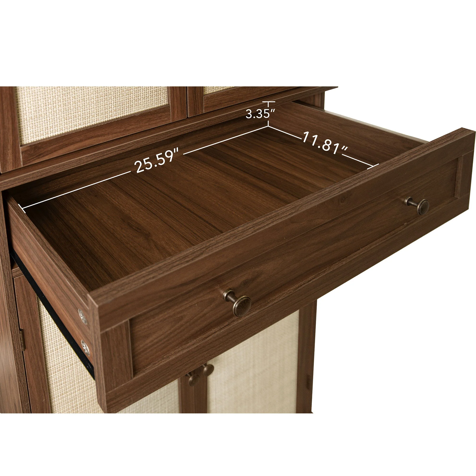 4 Door Storage Cabinet With 1 Drawer, With 4 Adjustable Inner Shelves - Image 3