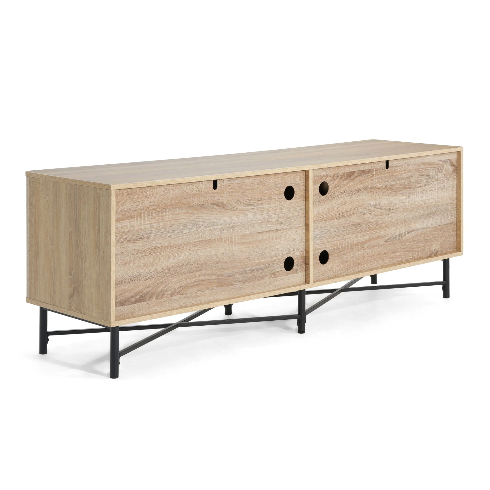 4 Door TV Cabinet, 2 Storage Spaces, Adjustable Shelves - Image 12