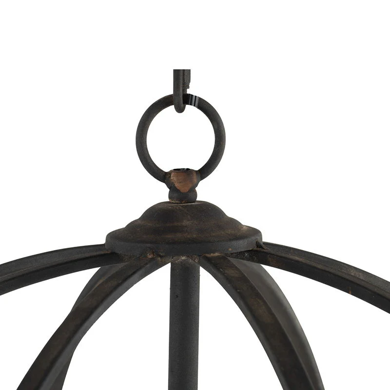 4 Light Metal Chandelier, Hanging Light Fixture With Adjustable Chain For Kitchen, Bulb Not Included - Black - Image 3