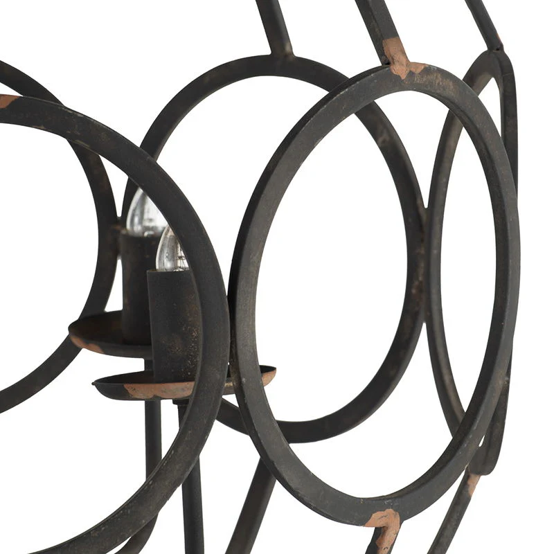 4 Light Metal Chandelier, Hanging Light Fixture With Adjustable Chain For Kitchen, Bulb Not Included - Black - Image 8