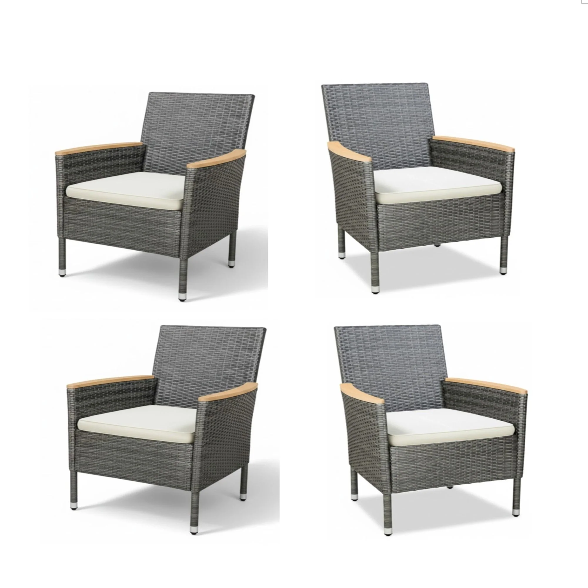 4 Piece All-Weather Patio Dining Chair Set - Image 2