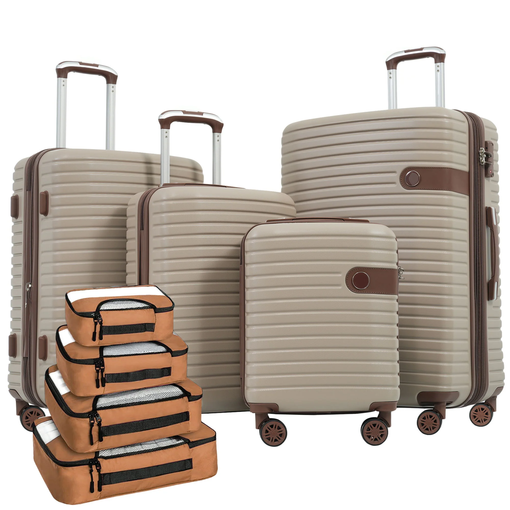 4 Piece Luggage Suitcase Set, Hard Shell Lightweight Expandable Travel Luggage With 4 Packing Cubes - Image 2