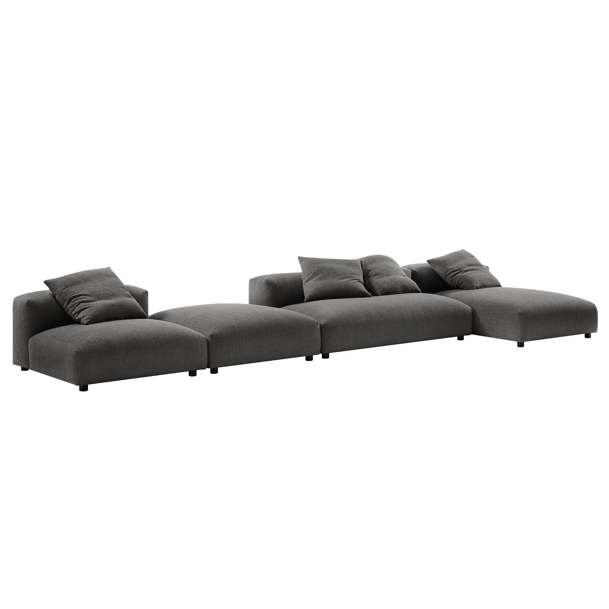 4-Piece Modular Upholstered Fabric Sectional Sofa With Ottoman - 148 Inch - Image 11