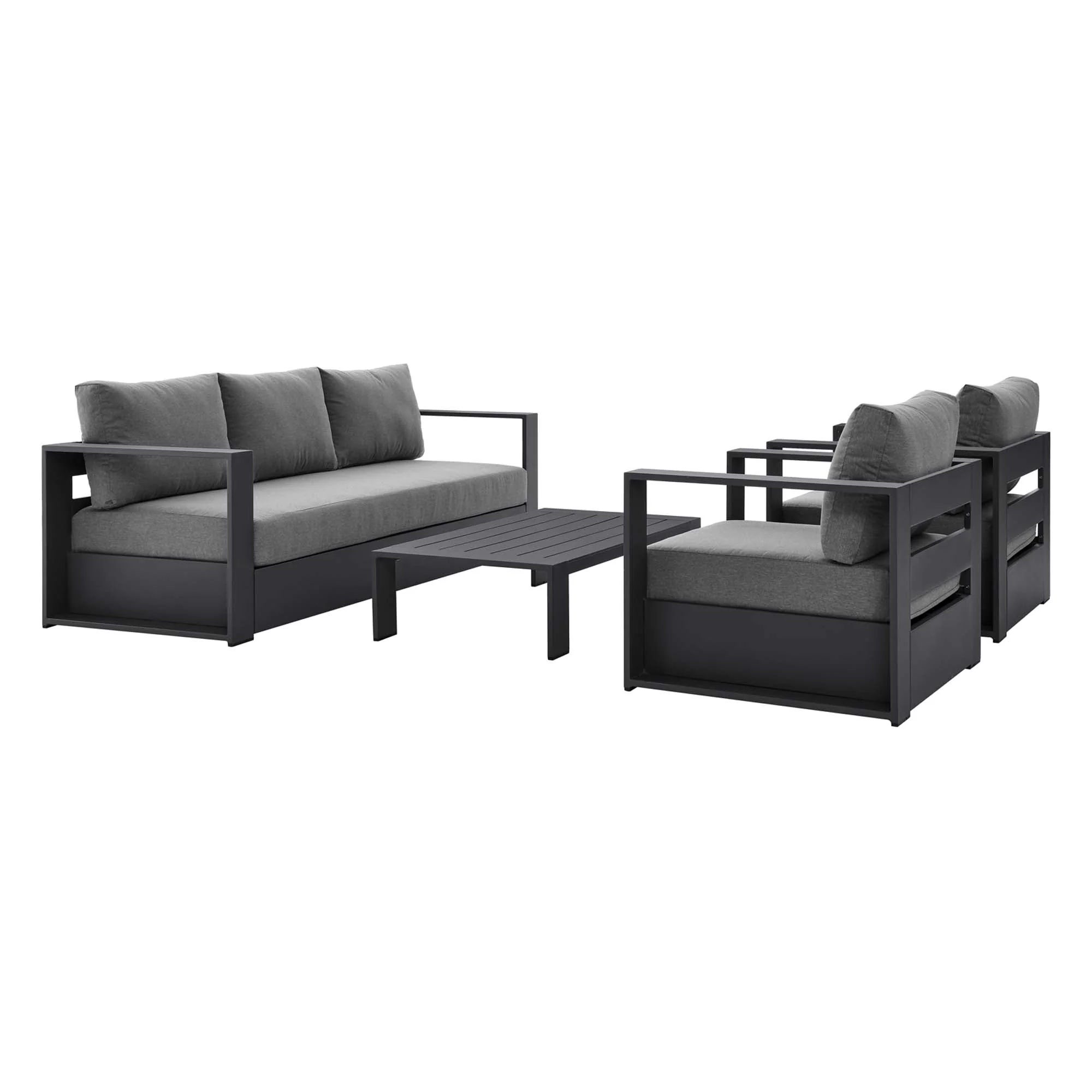4-Piece Outdoor Aluminum Patio Set Complete Modern Dining and Seating Set for Patio - Image 61