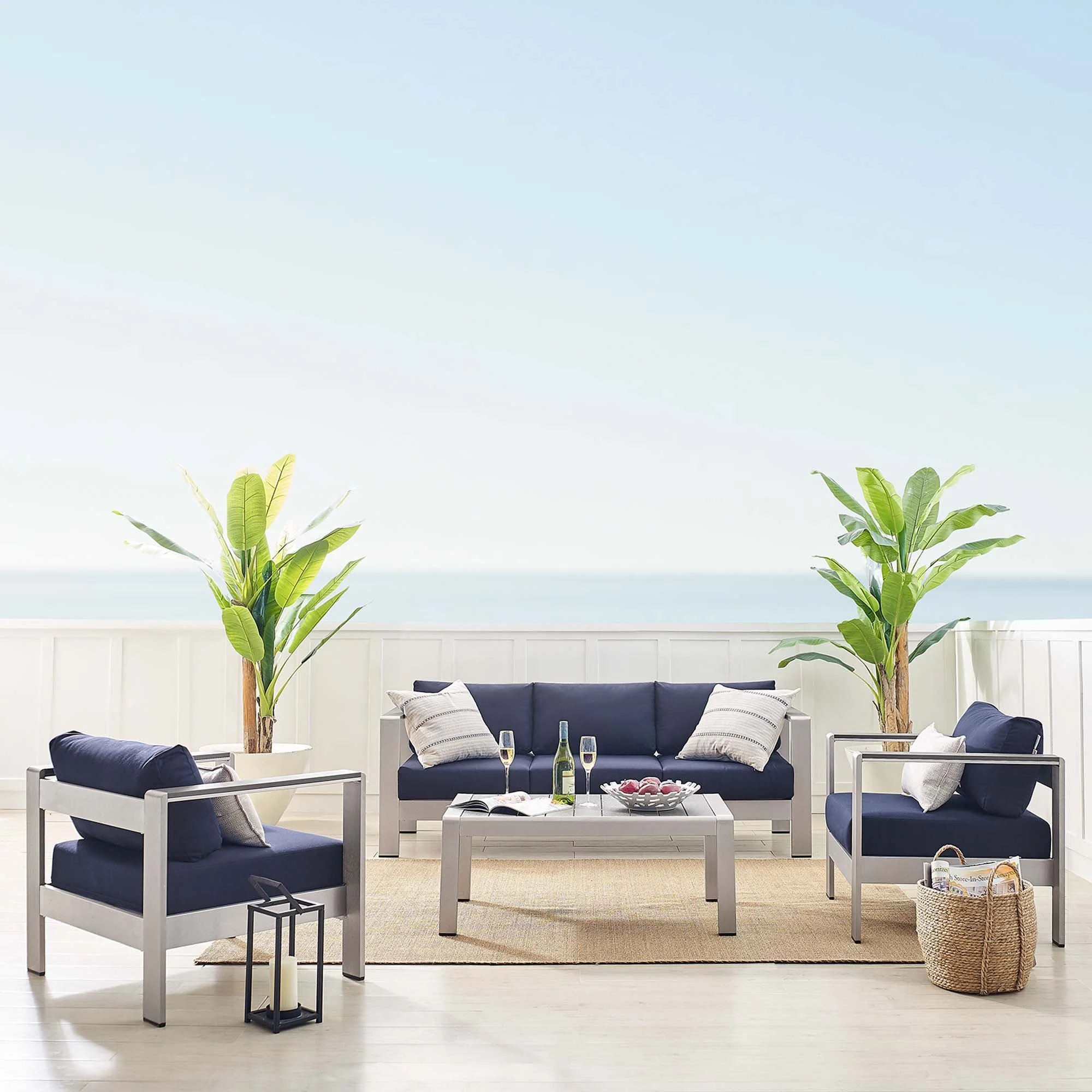 4-Piece Outdoor Patio Aluminum Furniture Set with Sunbrella® Fabric for Outdoor Living - Image 17