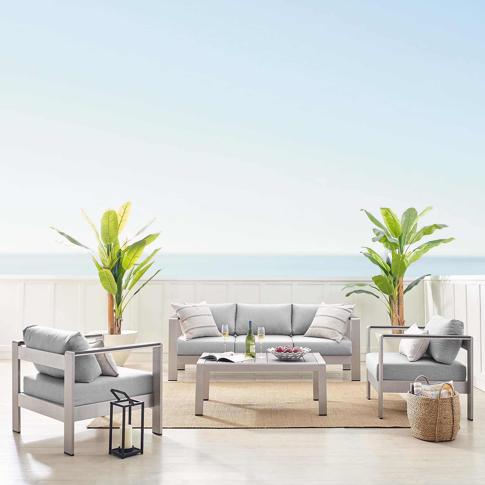 4-Piece Outdoor Patio Aluminum Furniture Set with Sunbrella® Fabric for Outdoor Living - Image 32