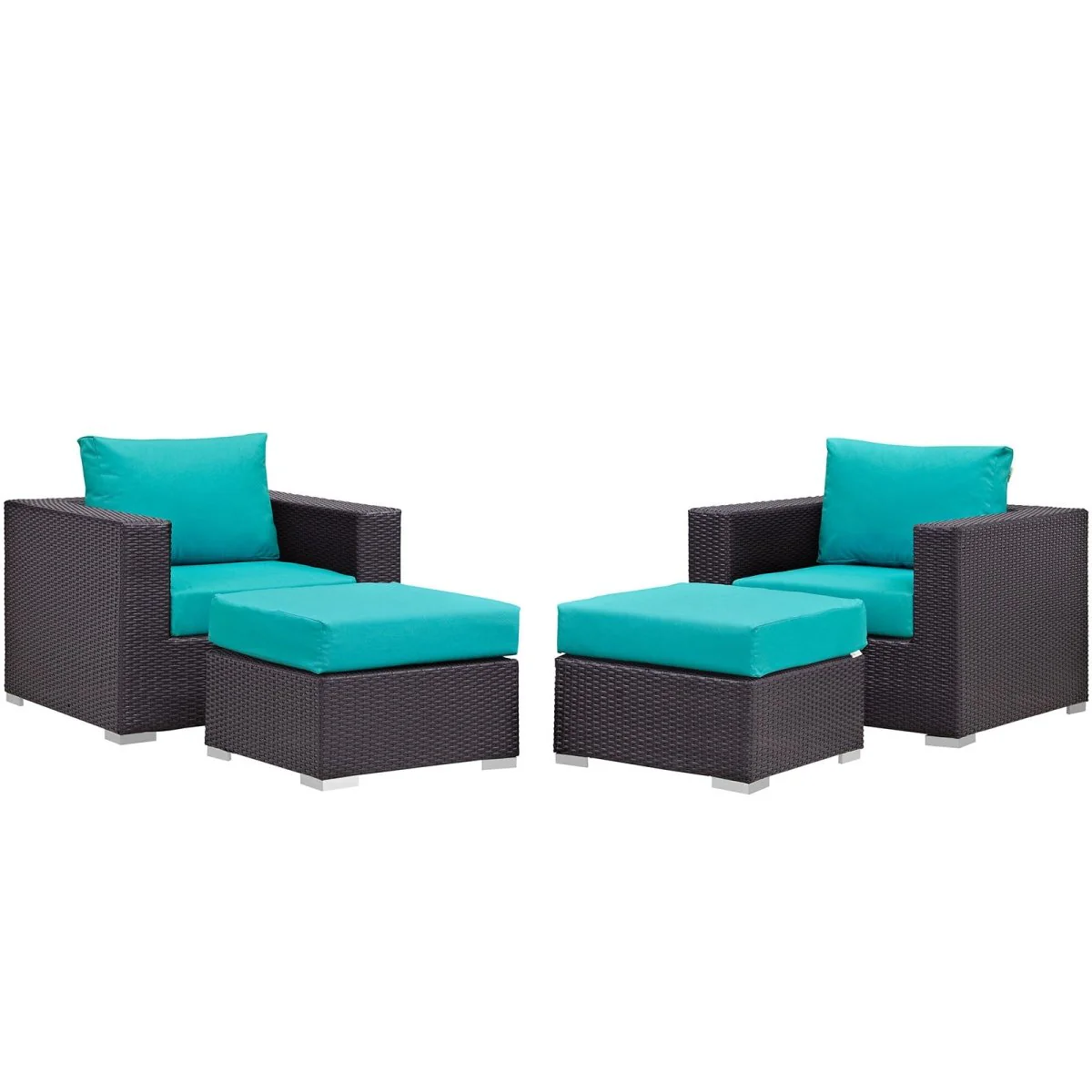 4-Piece Outdoor Patio Rattan Aluminum Sectional Sofa Set - Image 12