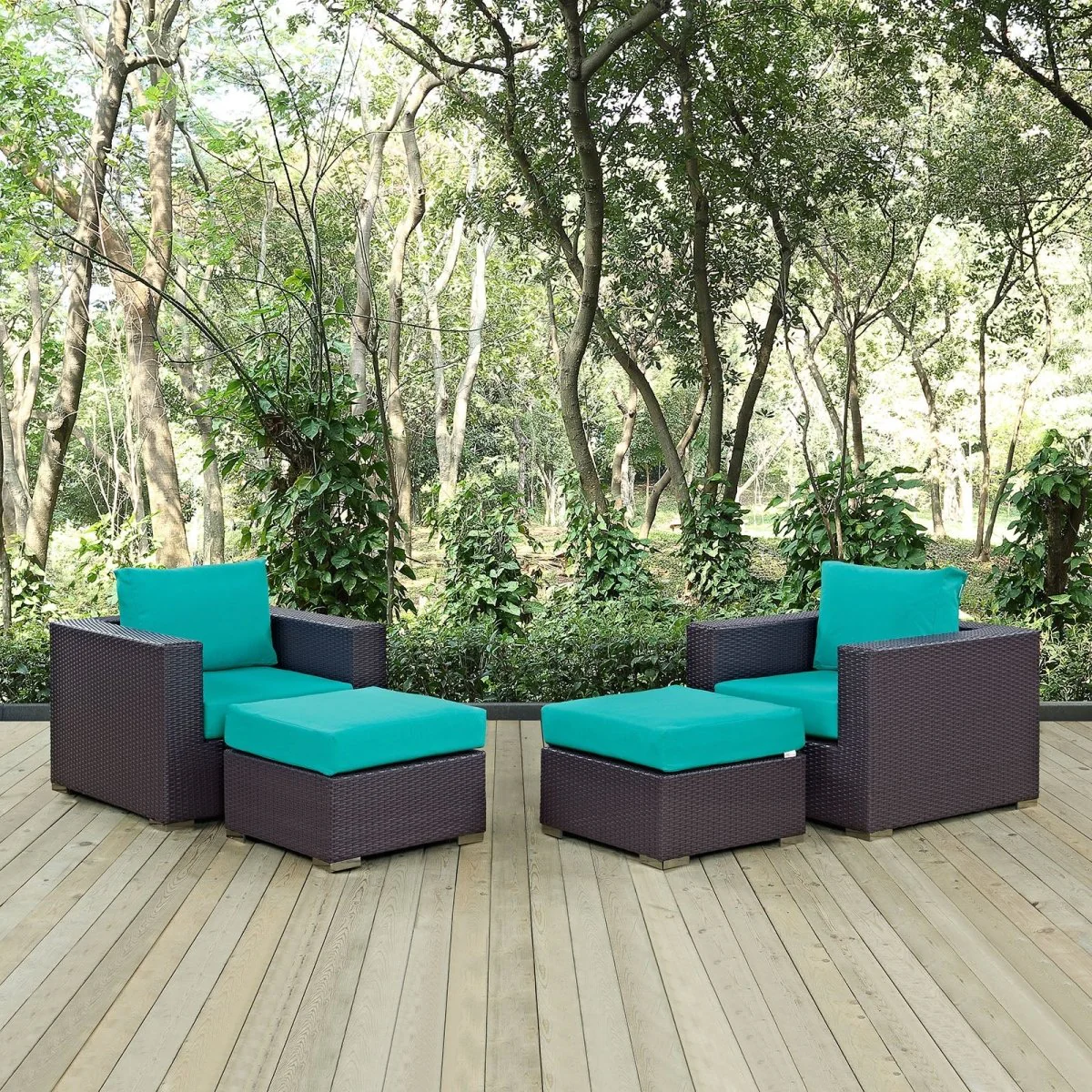 4-Piece Outdoor Patio Rattan Aluminum Sectional Sofa Set - Image 17