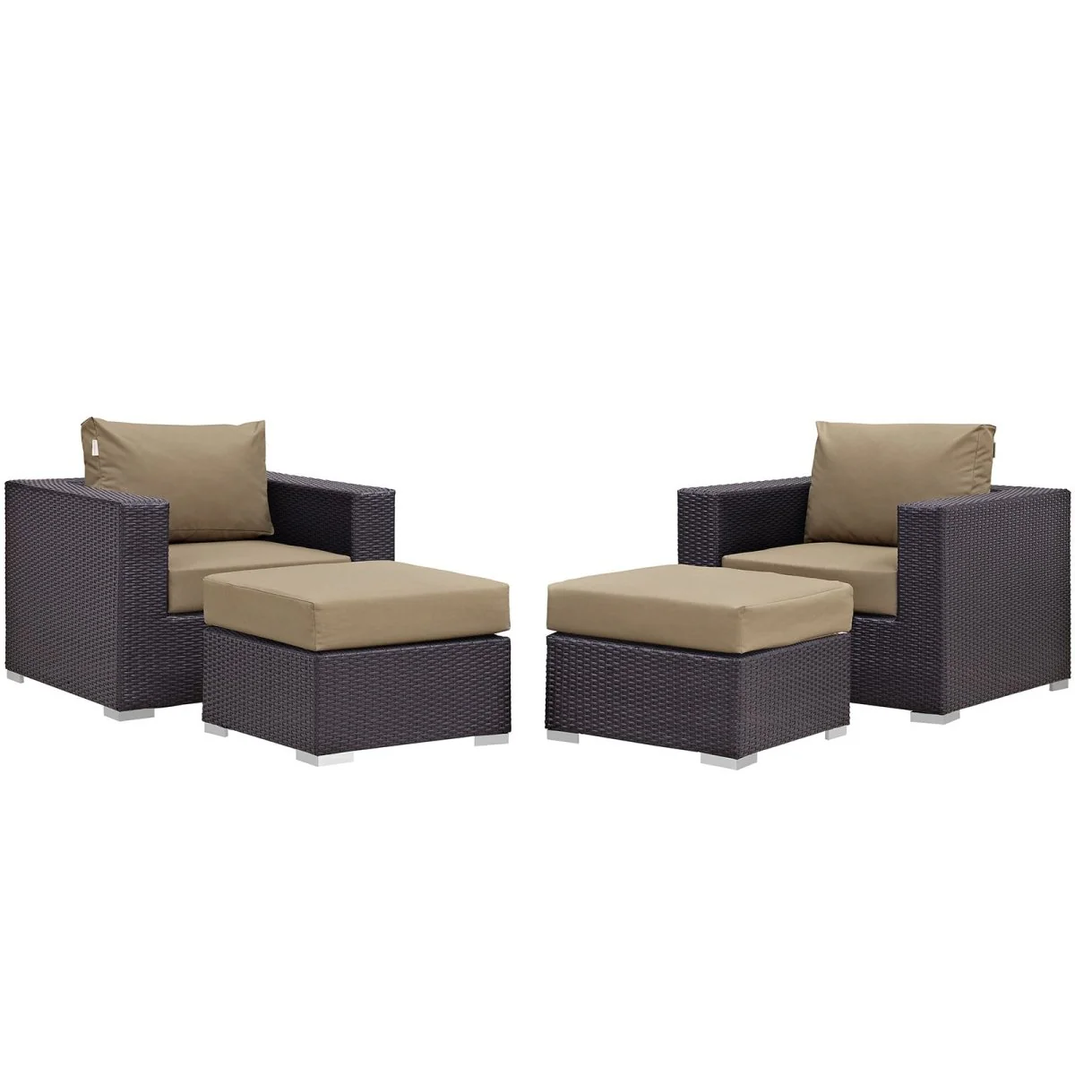 4-Piece Outdoor Patio Rattan Aluminum Sectional Sofa Set - Image 7