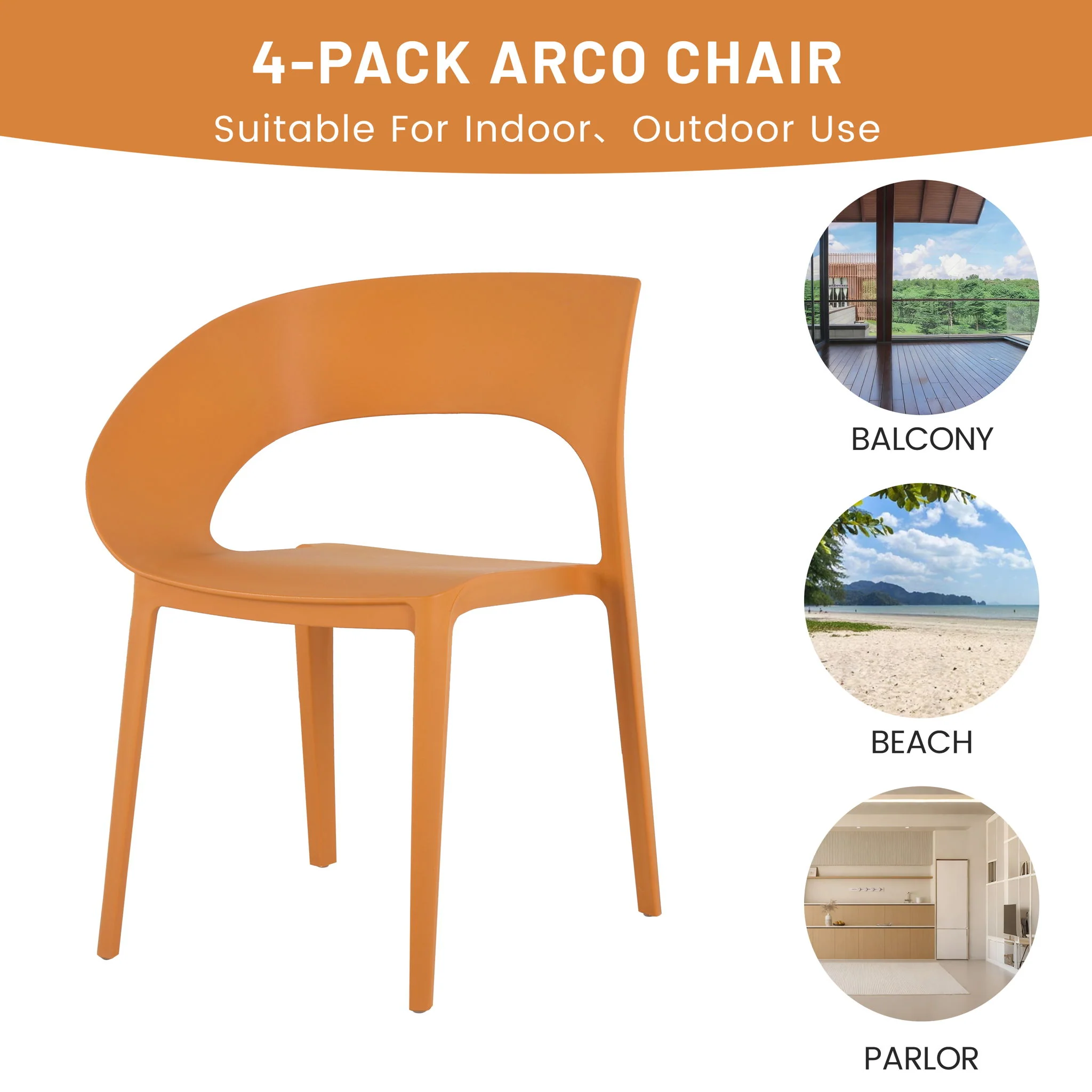 4 Piece Set Of Modern Designed Single Chairs With Long Table - Image 3