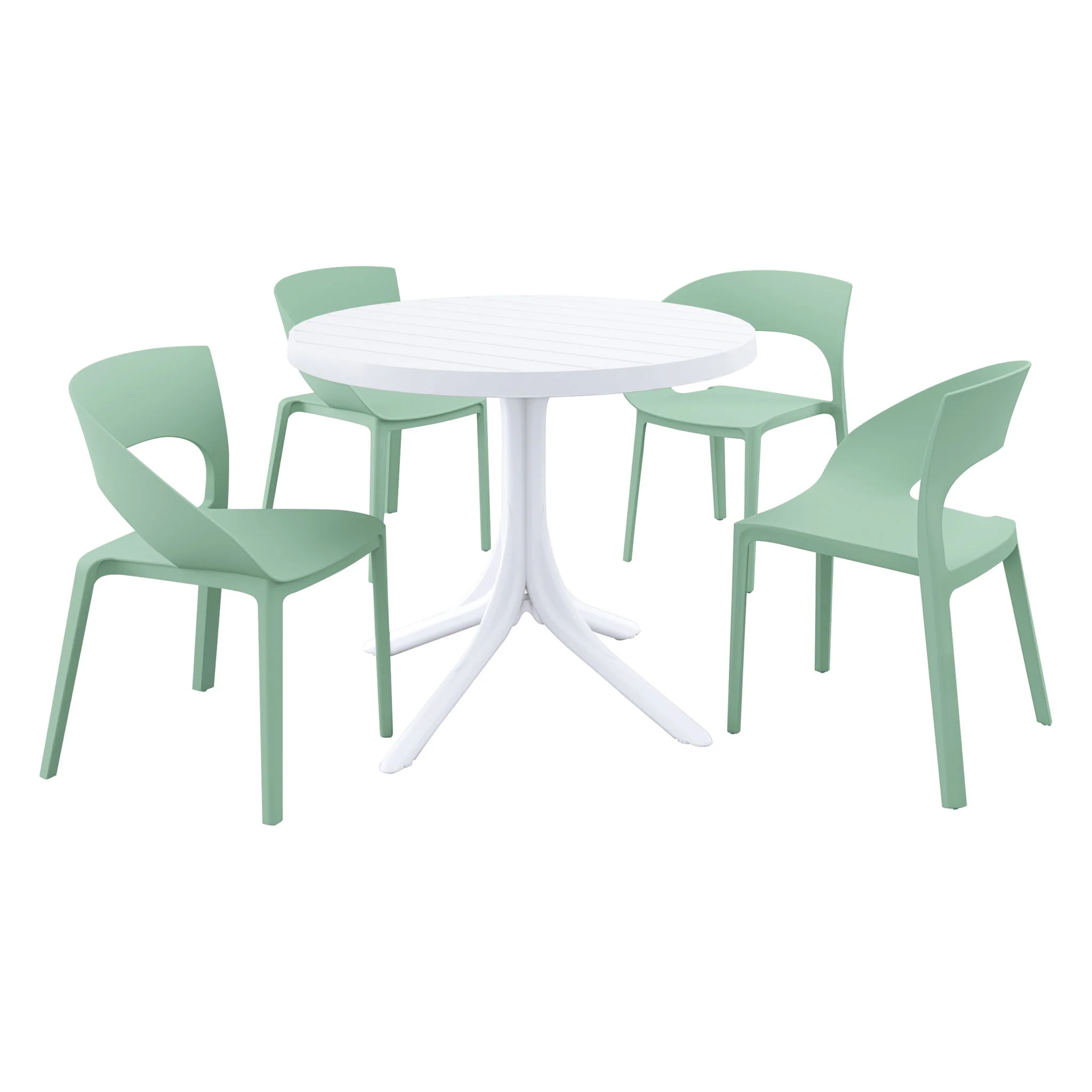 4 Piece Set Of Modern Designed Single Chairs With Round Table - Image 13