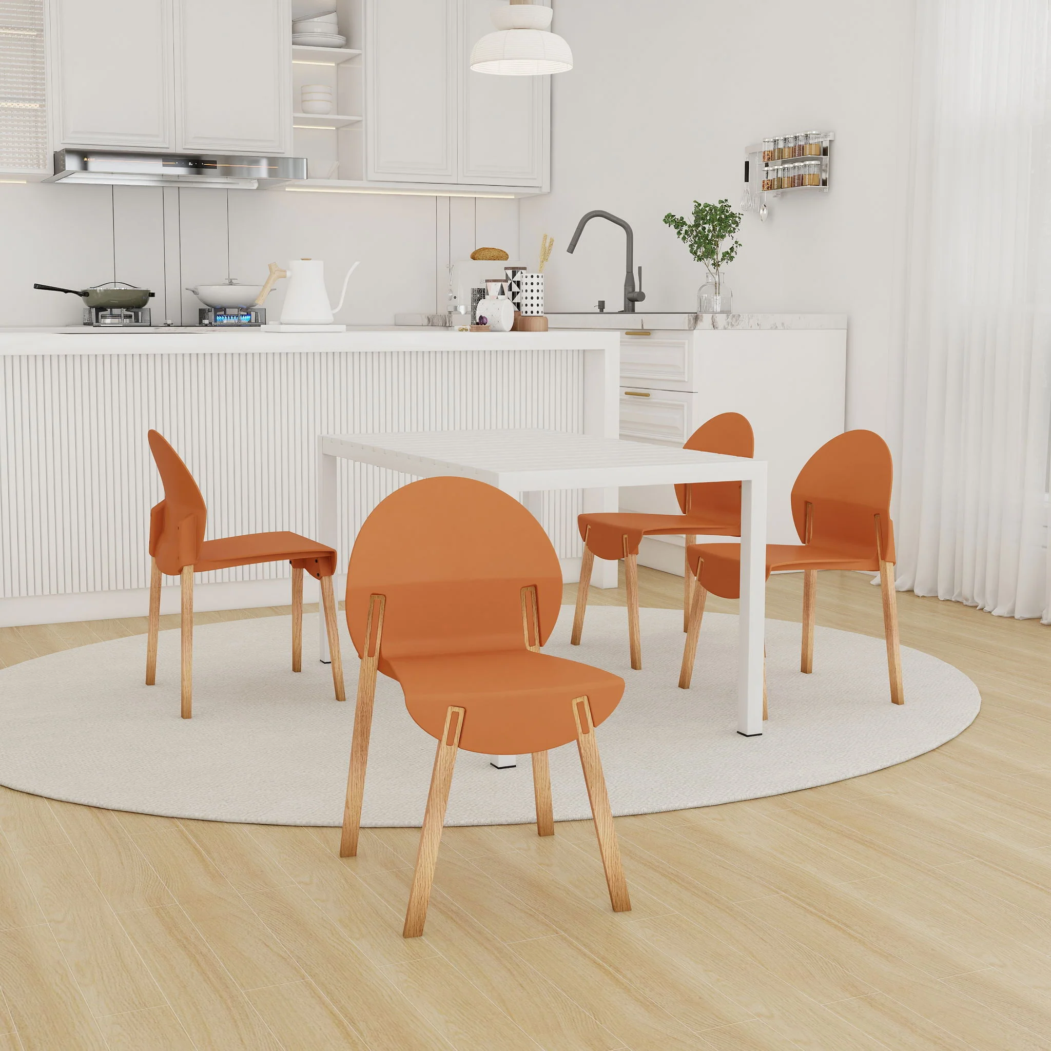 4 Piece Set Of Single Chairs With Long Table - Image 24