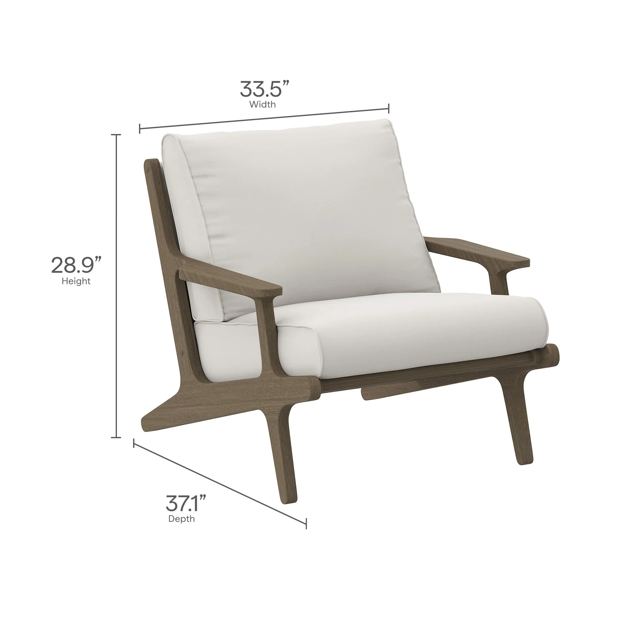 4-Piece Weathered Gray and White Teak Outdoor Patio Furniture Set - Image 3