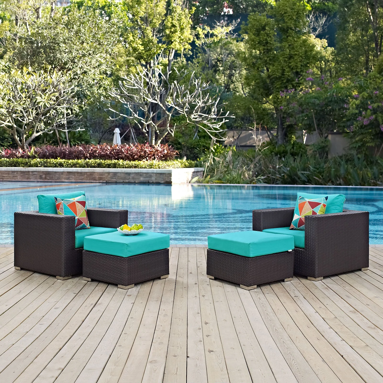 4-Piece Wicker Outdoor Patio Sectional Set for Backyard, Deck and Poolside Seating - Image 5