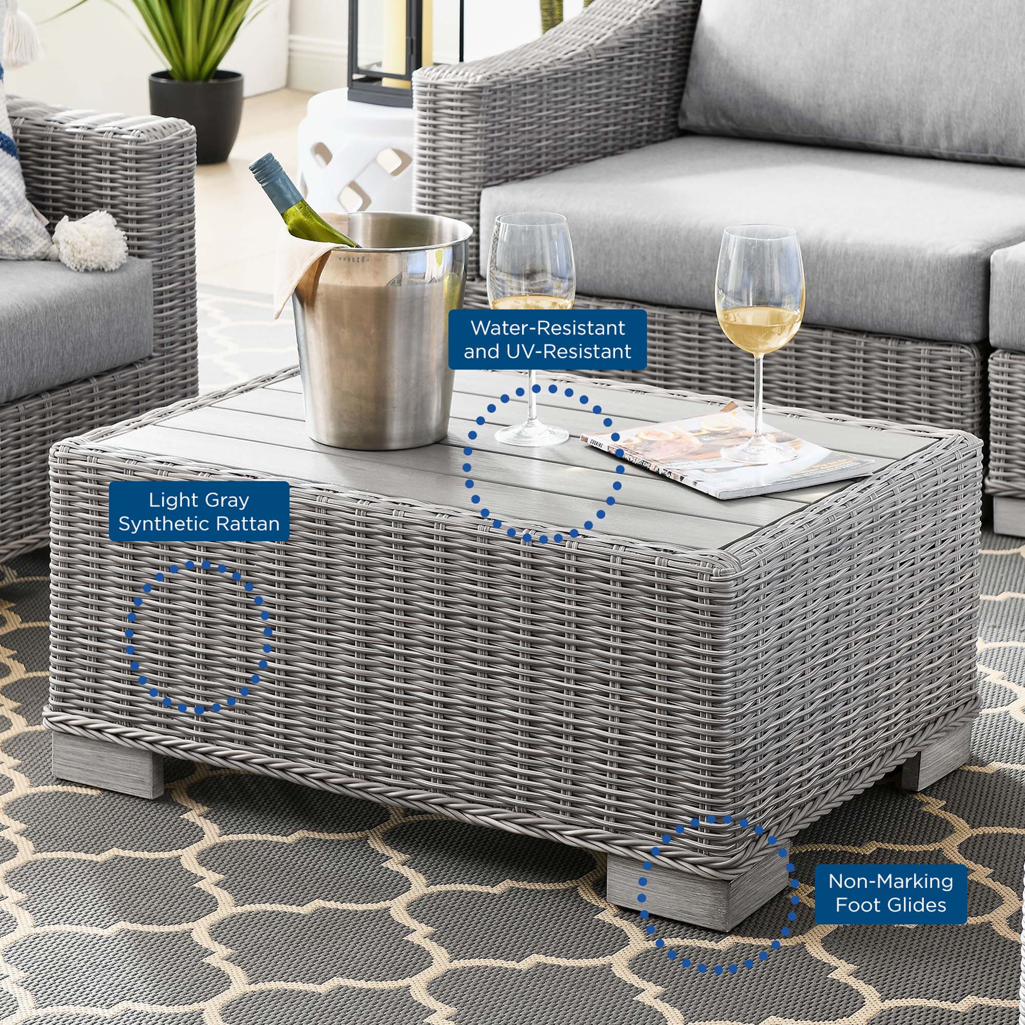 4-Piece Wicker Patio Furniture Set for Outdoor Seating and Conversation Areas - Image 37
