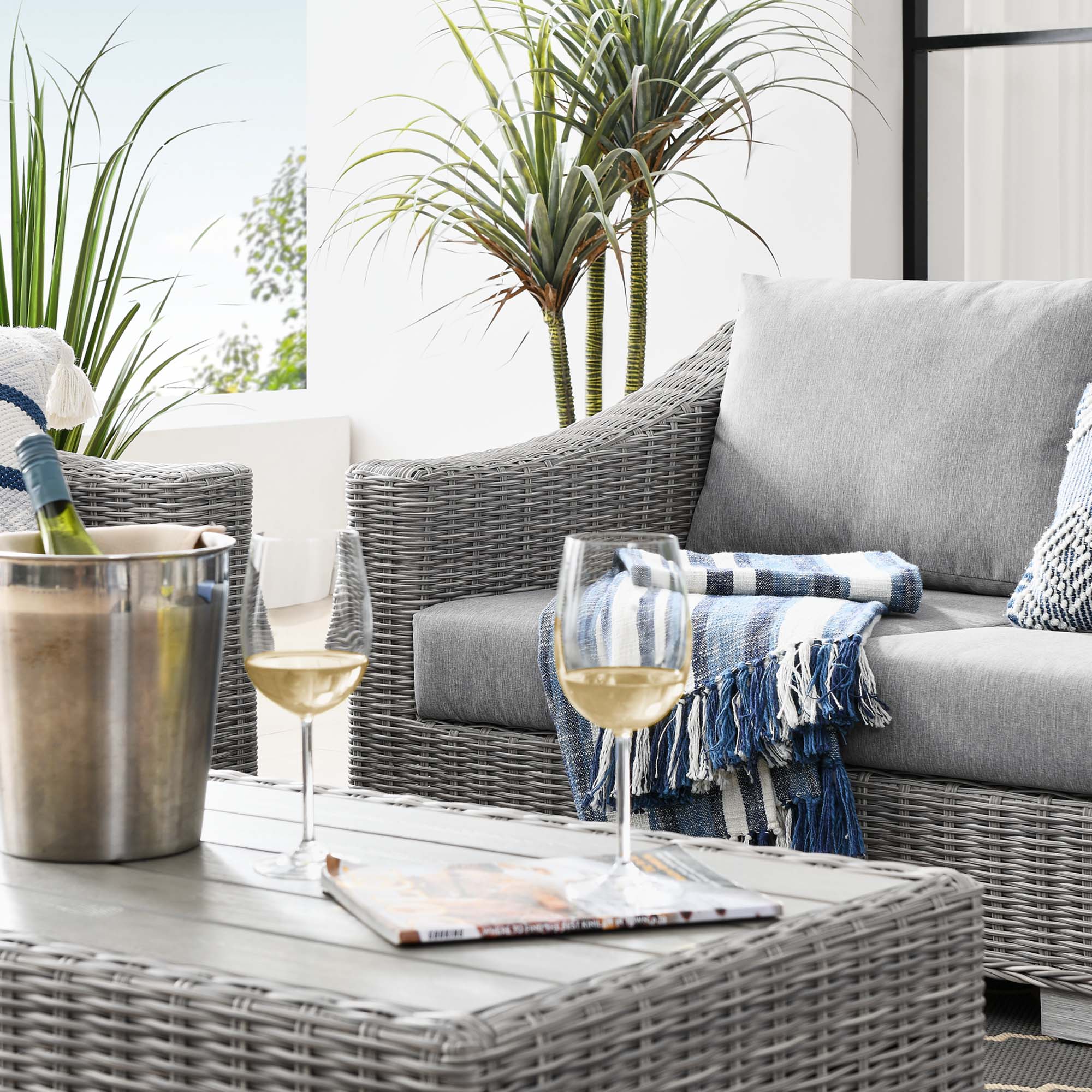 4-Piece Wicker Patio Furniture Set for Outdoor Seating and Conversation Areas - Image 38