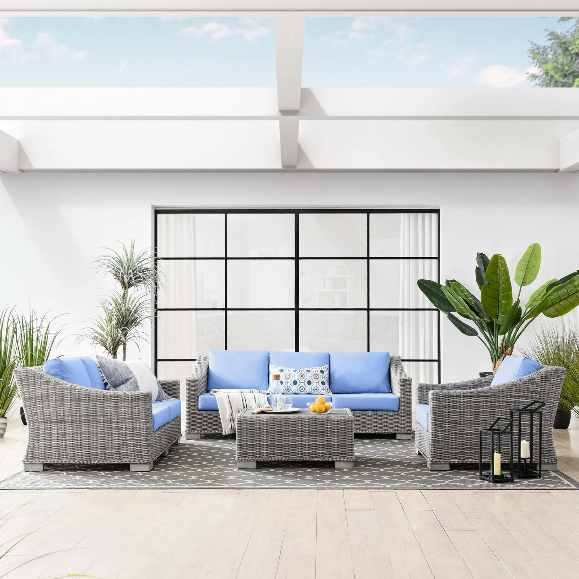 4-Piece Wicker Patio Furniture Set for Outdoor Seating and Conversation Areas - Image 68