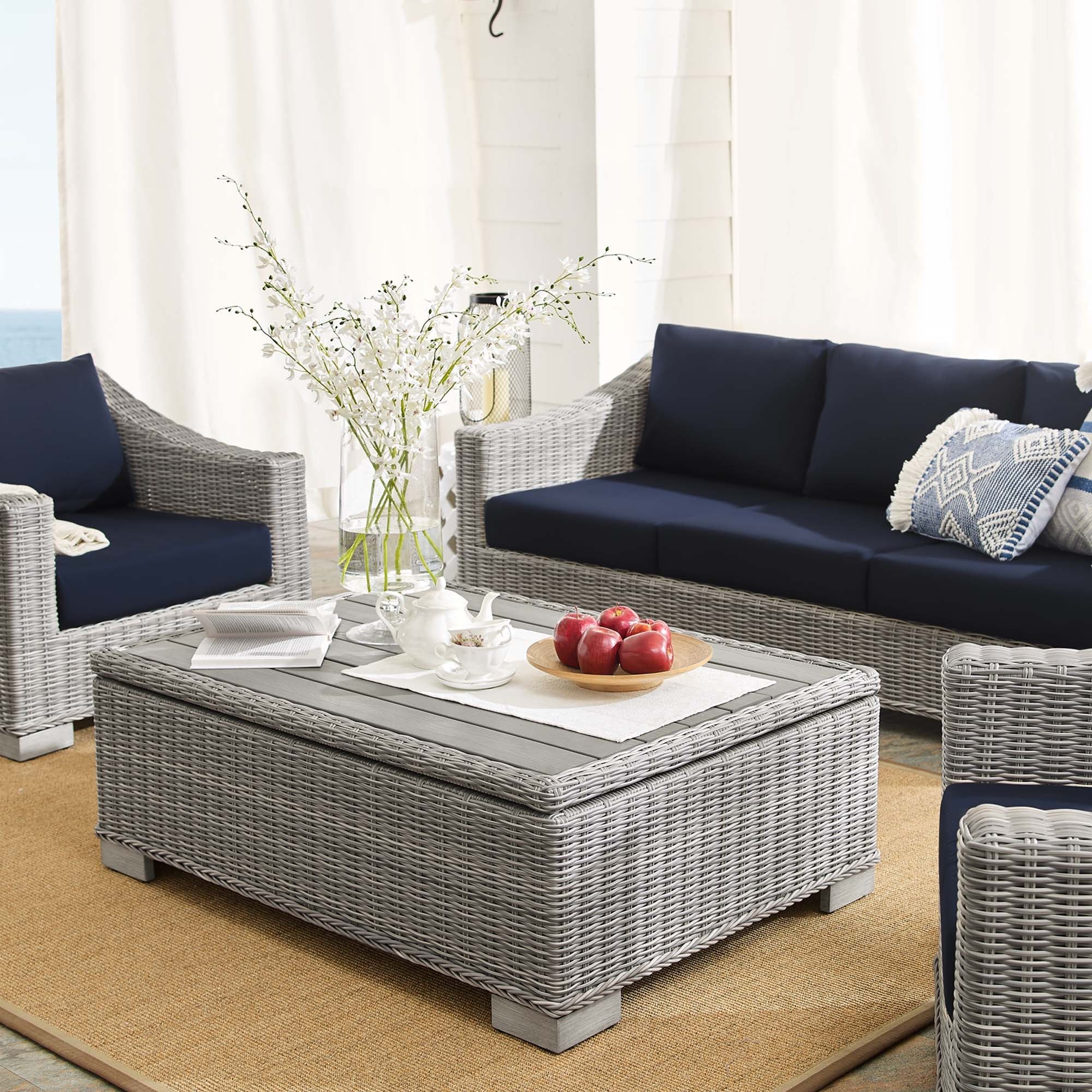 4-Piece Wicker Patio Furniture Set with Sunbrella Cushions for Outdoor Living - Image 16