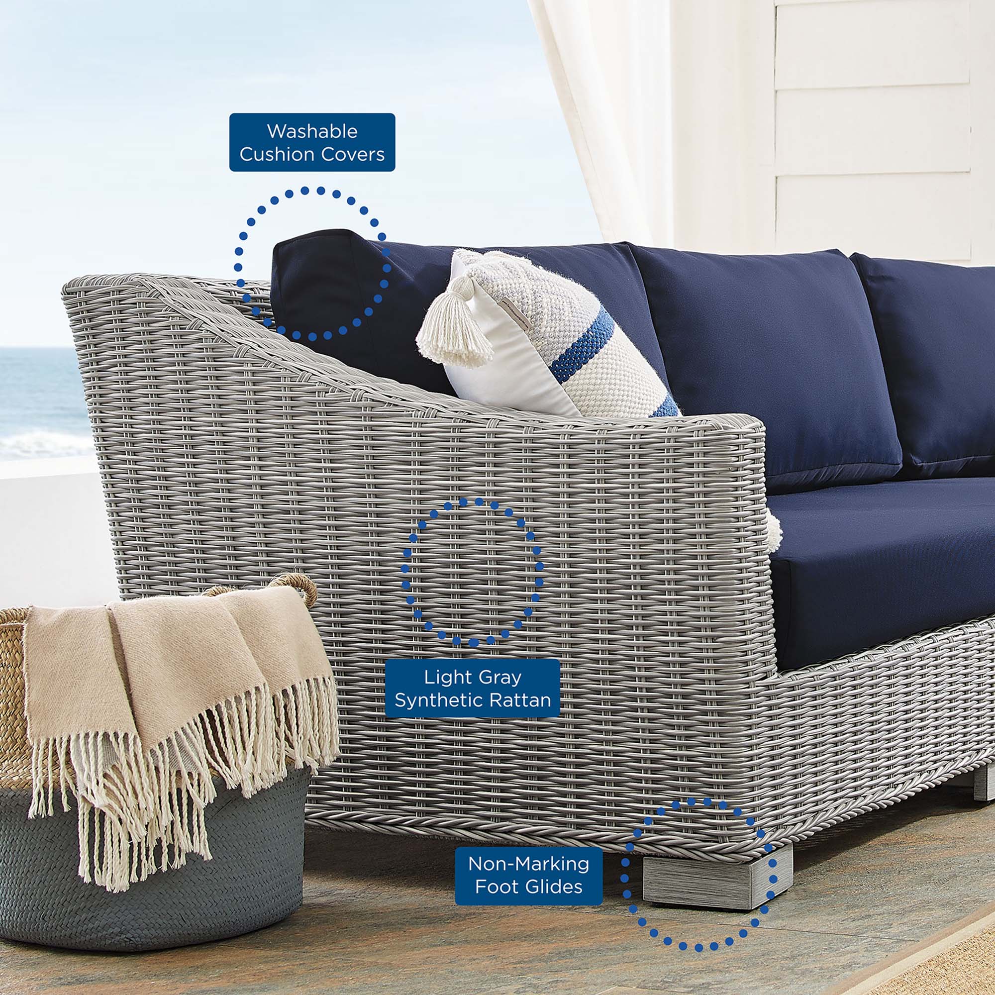 4-Piece Wicker Patio Furniture Set with Sunbrella Cushions for Outdoor Living - Image 17
