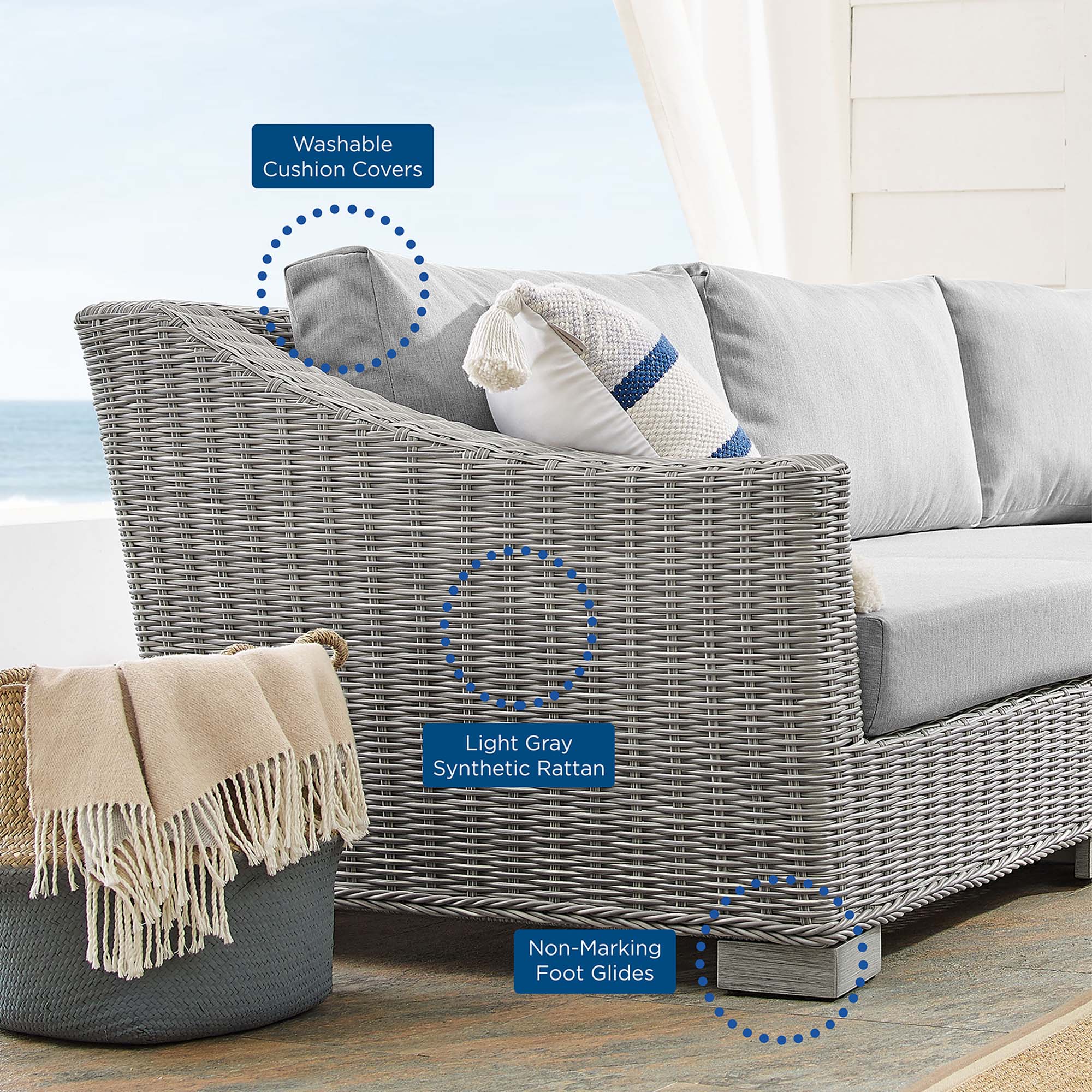 4-Piece Wicker Patio Furniture Set with Sunbrella Cushions for Outdoor Living - Image 31