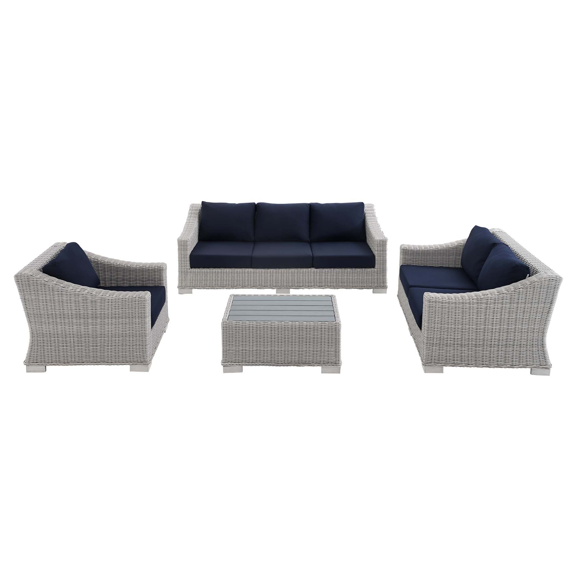 4-Piece Wicker Patio Lounge Set for Outdoor Patio, Garden and Backyard Seating - Image 15