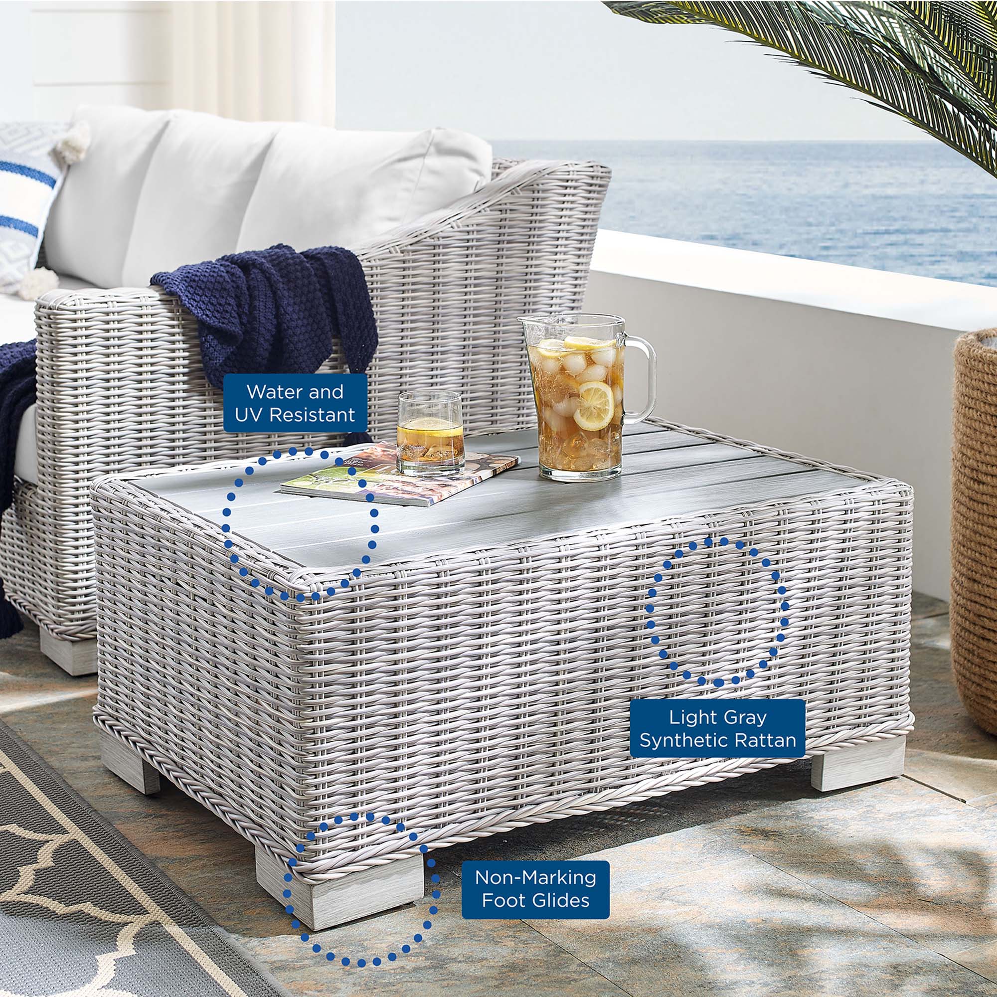 4-Piece Wicker Patio Lounge Set for Outdoor Patio, Garden and Backyard Seating - Image 17