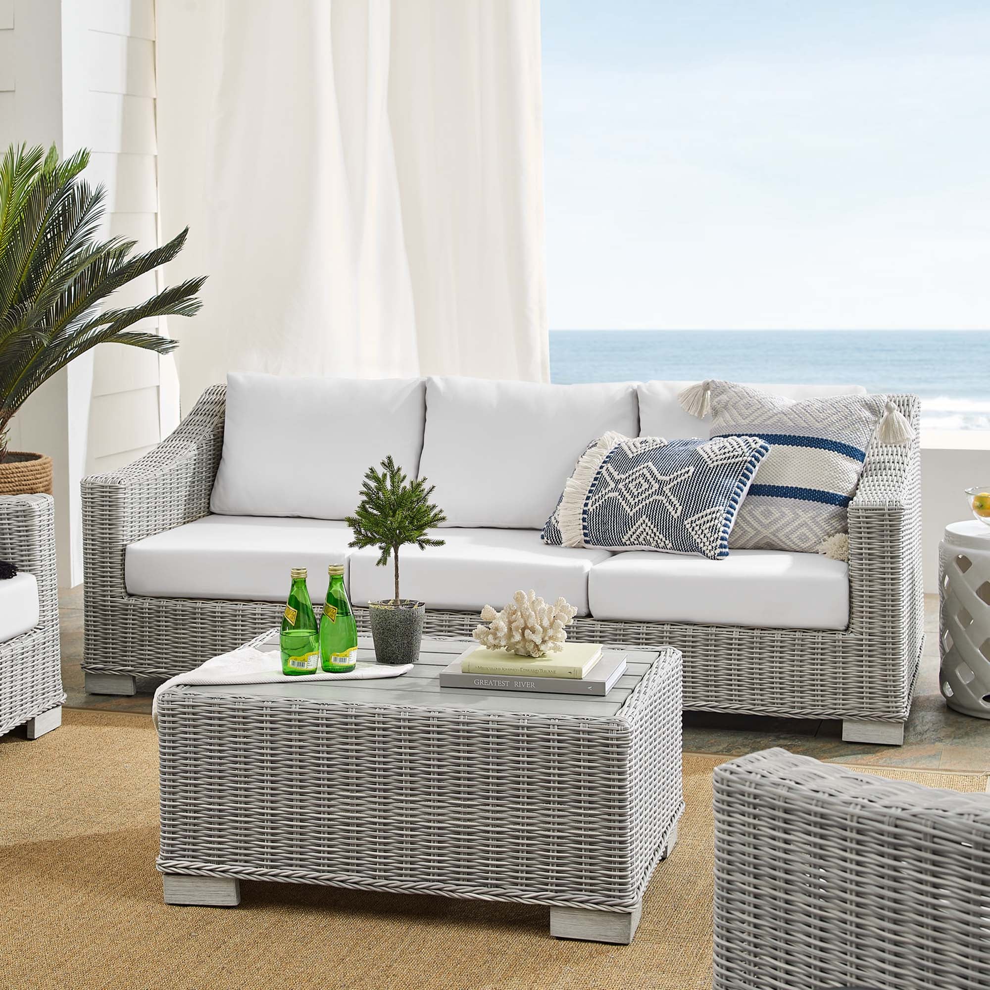 4-Piece Wicker Patio Lounge Set for Outdoor Patio, Garden and Backyard Seating - Image 2