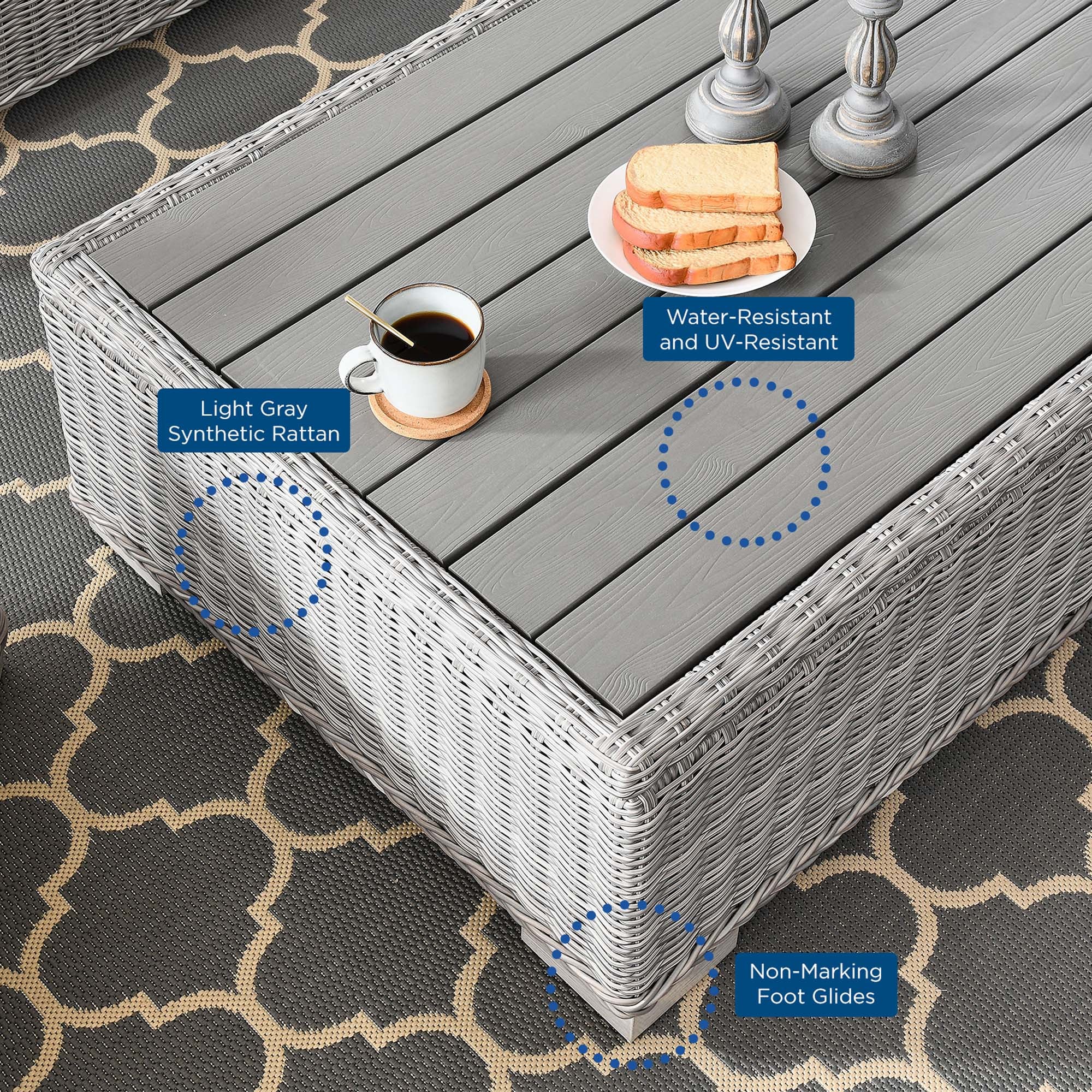 4-Piece Wicker Rattan Outdoor Patio Furniture Set with Cushions for Patio & Garden - Image 19