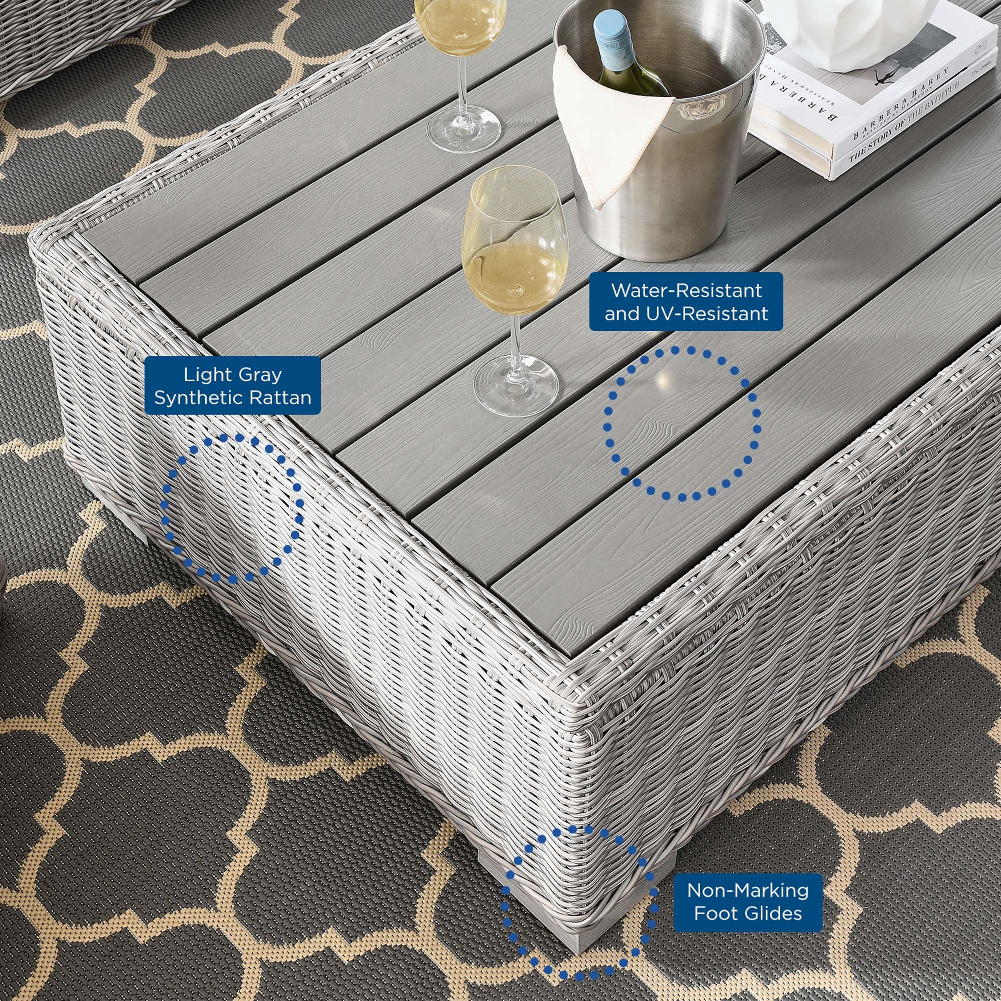 4-Piece Wicker Rattan Outdoor Patio Furniture Set with Cushions for Patio & Garden - Image 52
