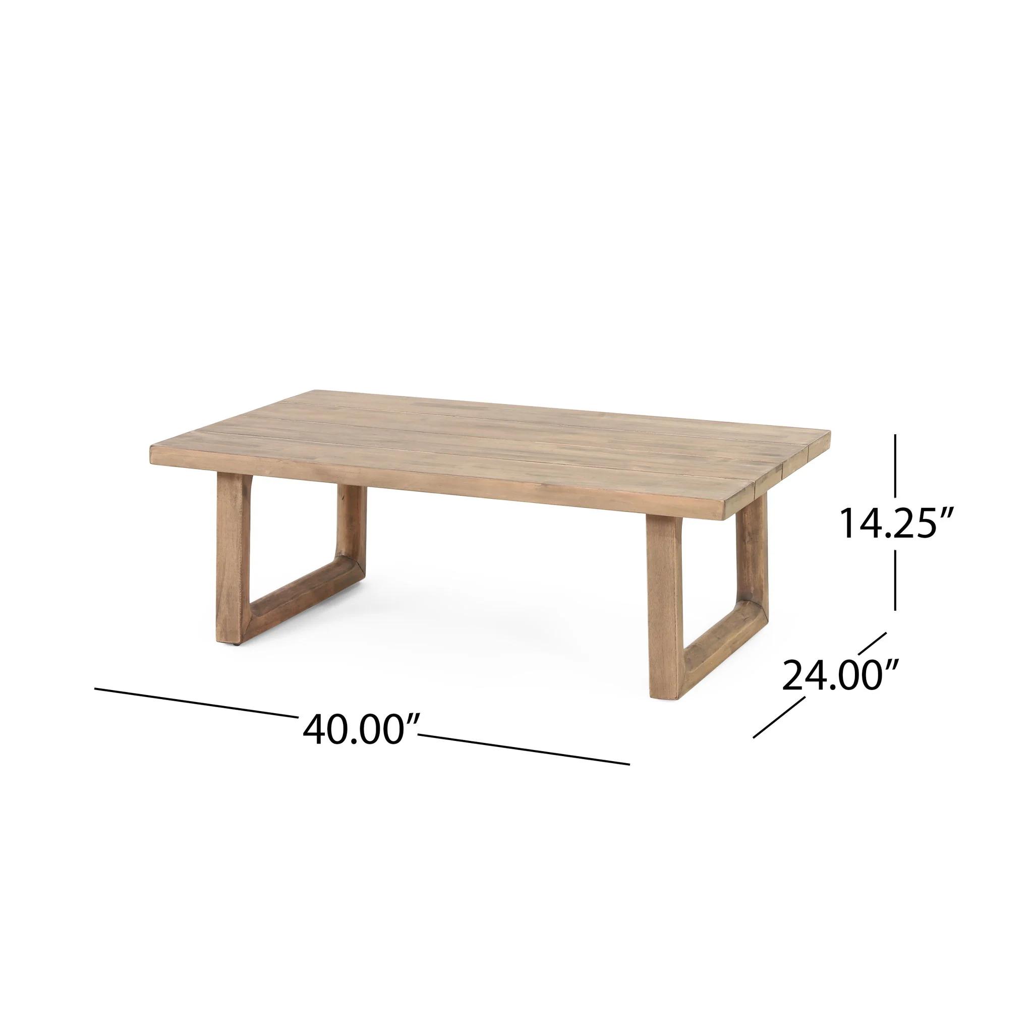 4 Pieces Acacia Wood Patio Furniture Set, Outdoor Furniture With Coffee Table, Patio Conversation Set Deep Seating With Soft Cushion, Porch Chairs For Backyard Porch Balcony - Brown Wash / Beige - Image 2