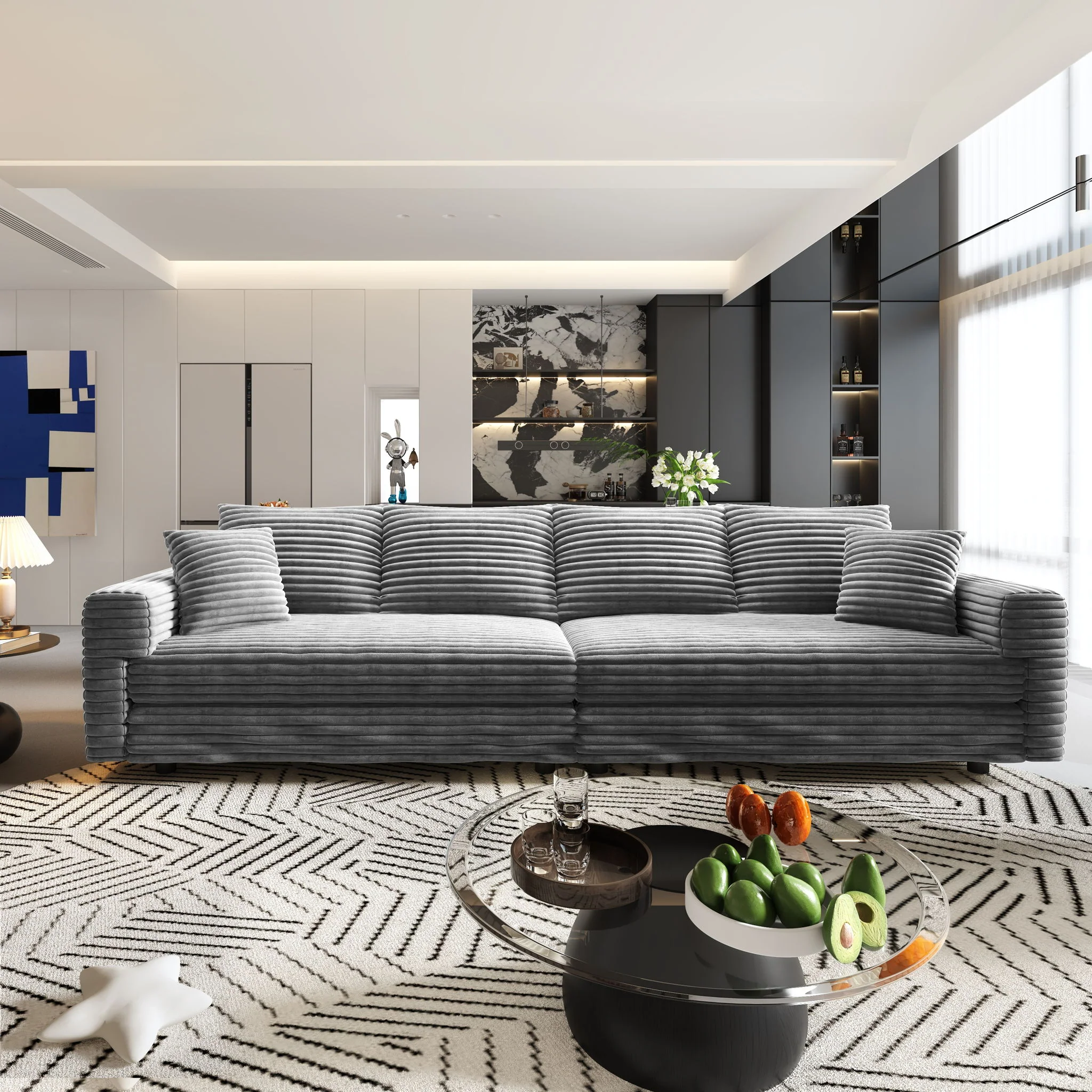4 Seat Sofa, Deep Seat Couches With Soft Pillows - Image 15